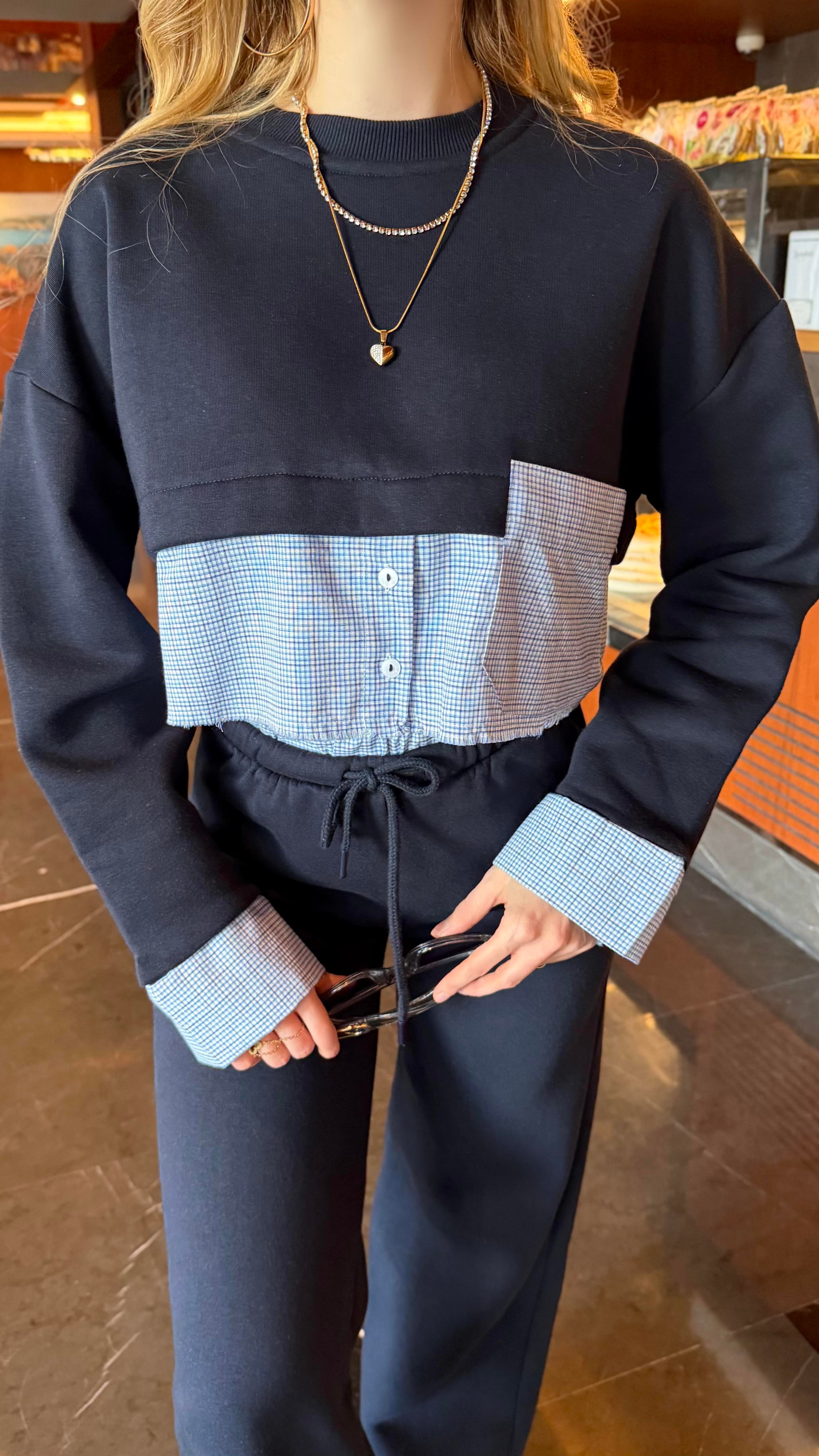 3 İplik Street Layer Poplin Detaylı Takım