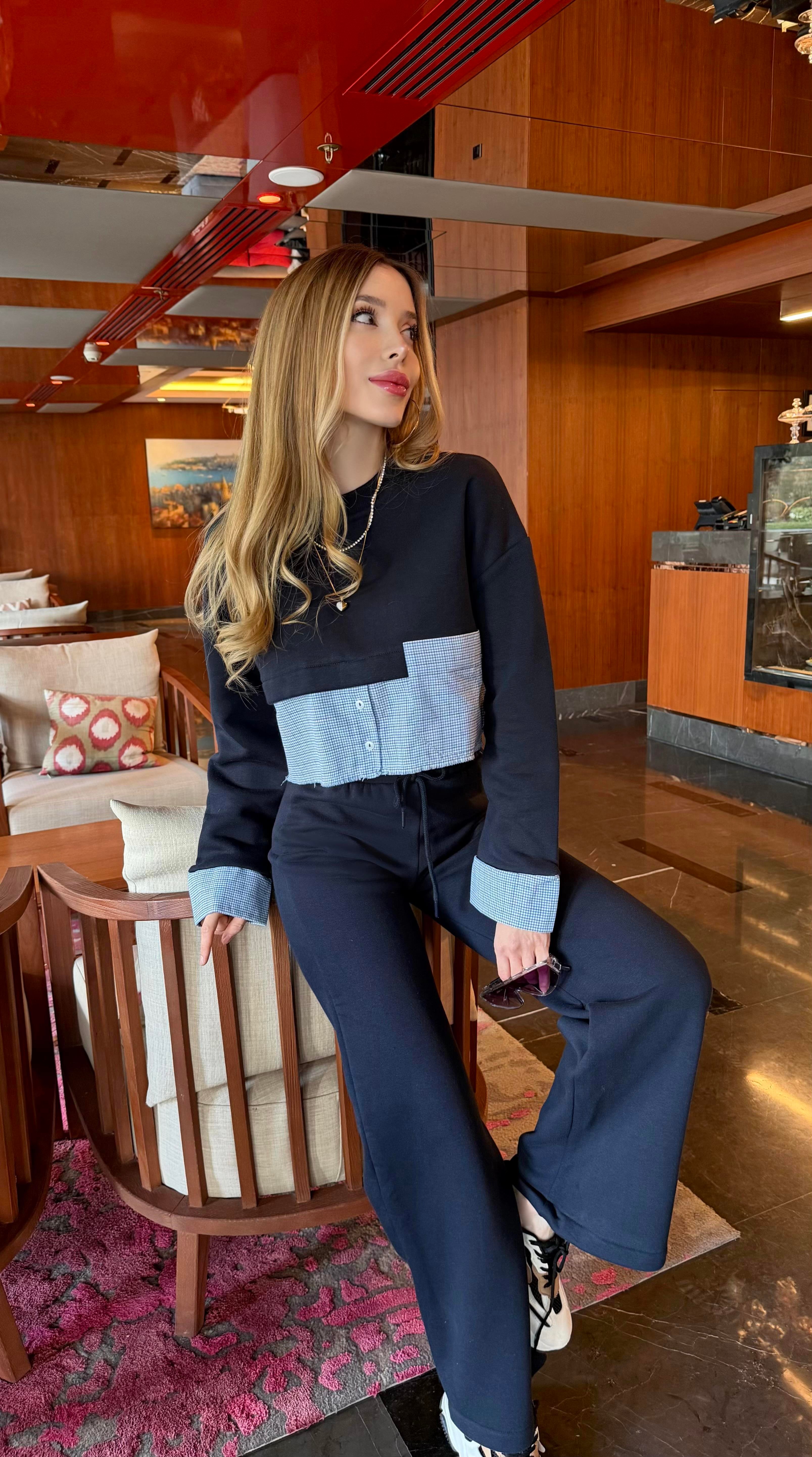 3 İplik Street Layer Poplin Detaylı Takım