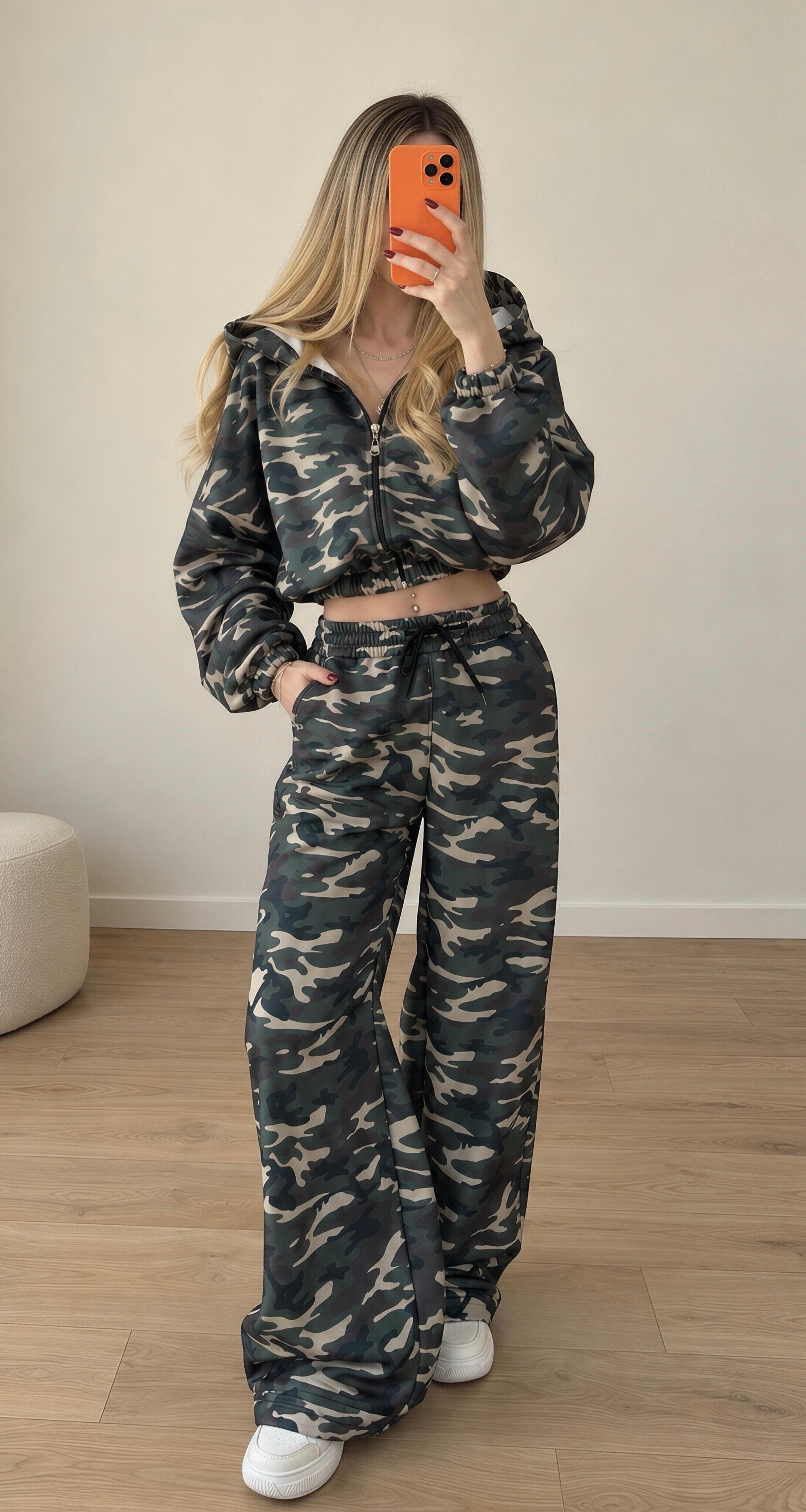 Army Mood İçi Şardonlu Kapüşonlu Bol Paça Takım