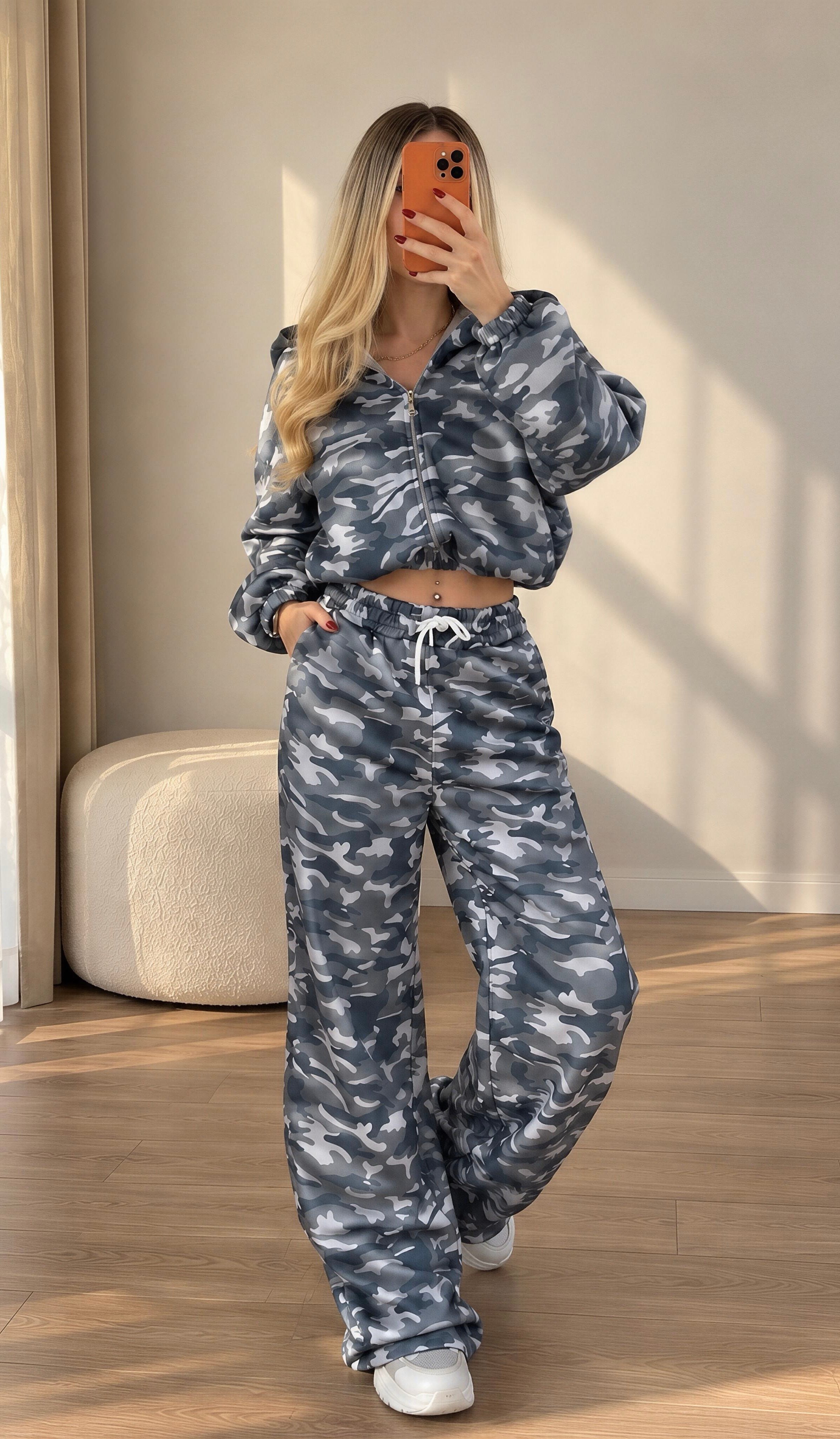 Army Mood İçi Şardonlu Kapüşonlu Bol Paça Takım