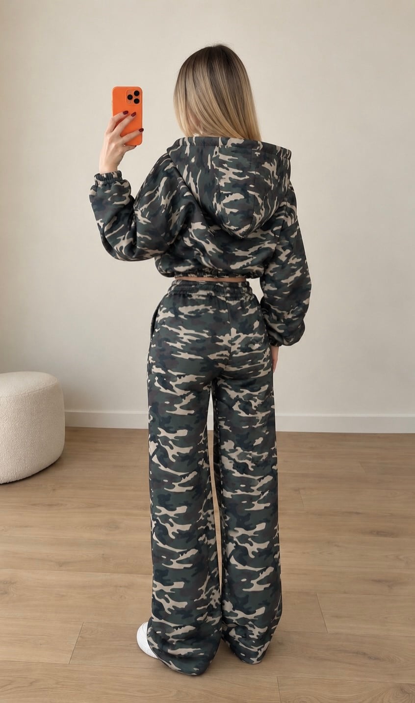 Army Mood İçi Şardonlu Kapüşonlu Bol Paça Takım