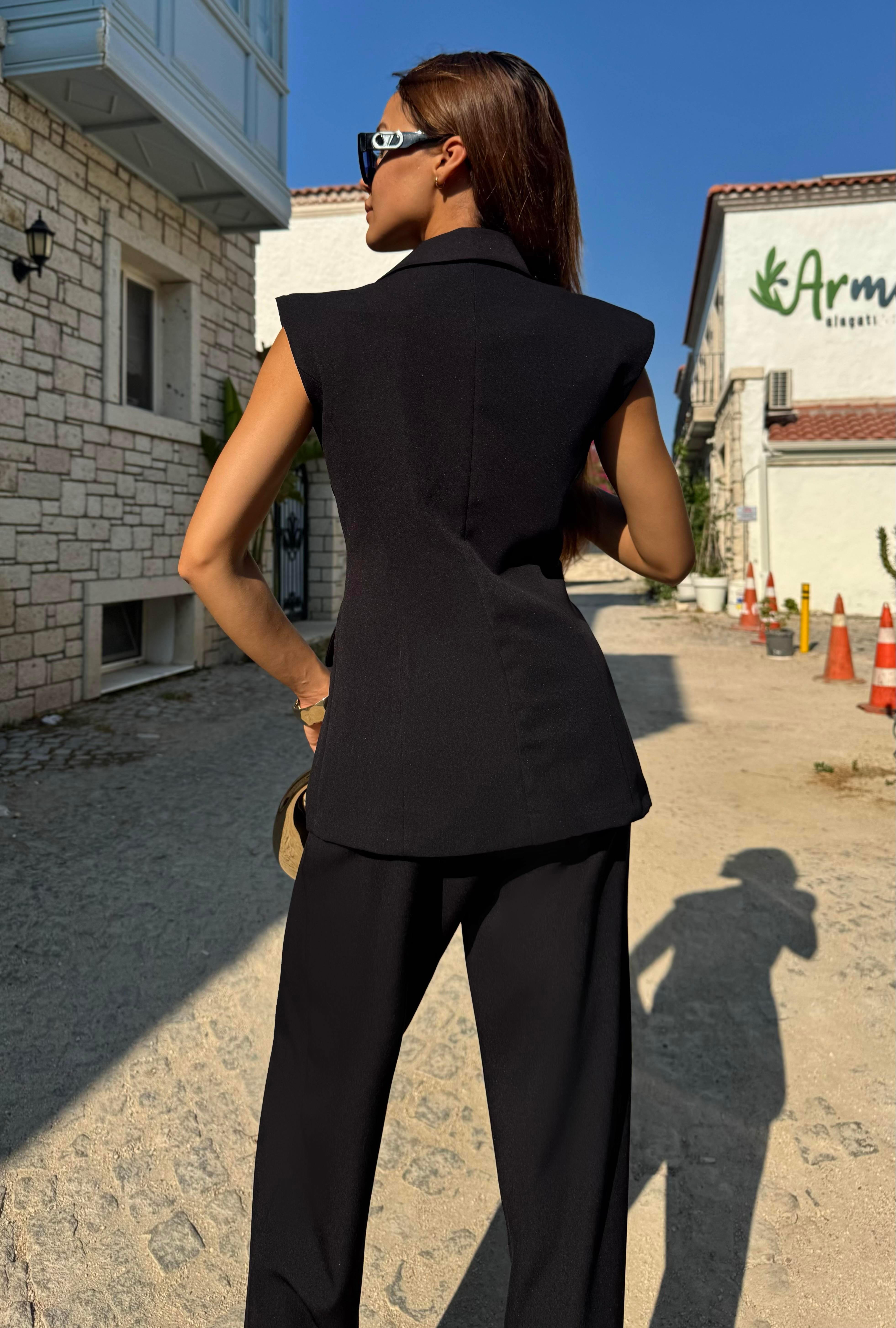 Atlas Kumaş Allure Kemerli Şık Takım