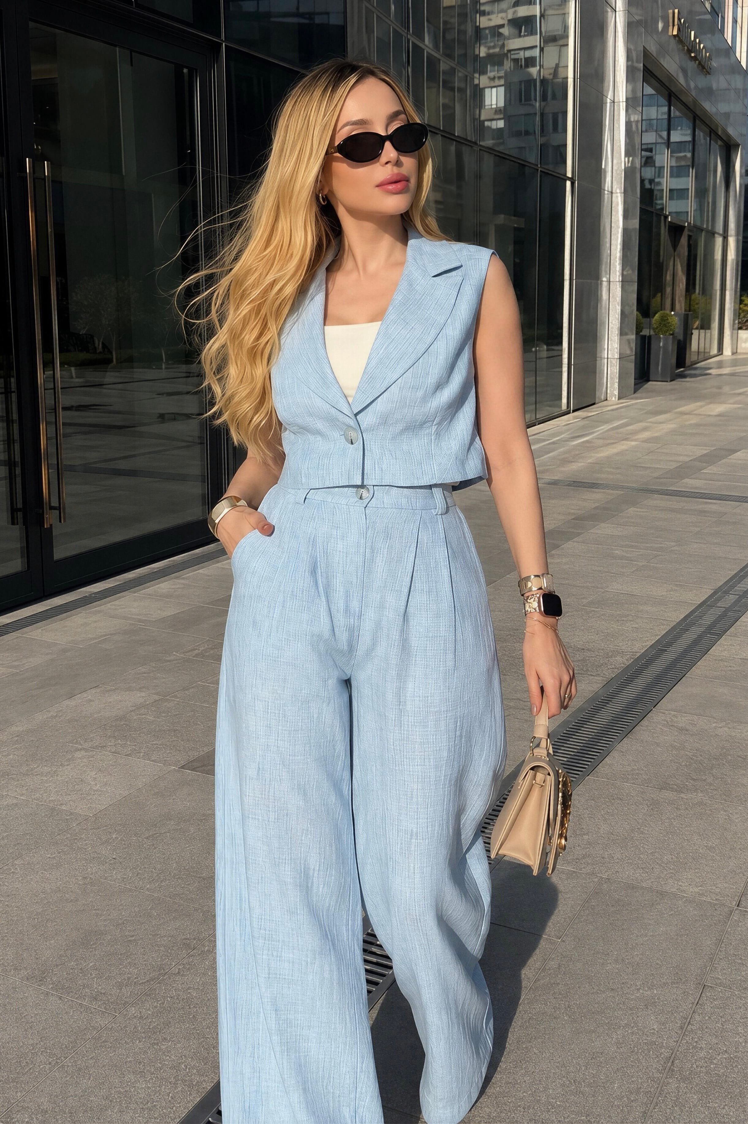 Azure Nature Yelek Pantolon Takım