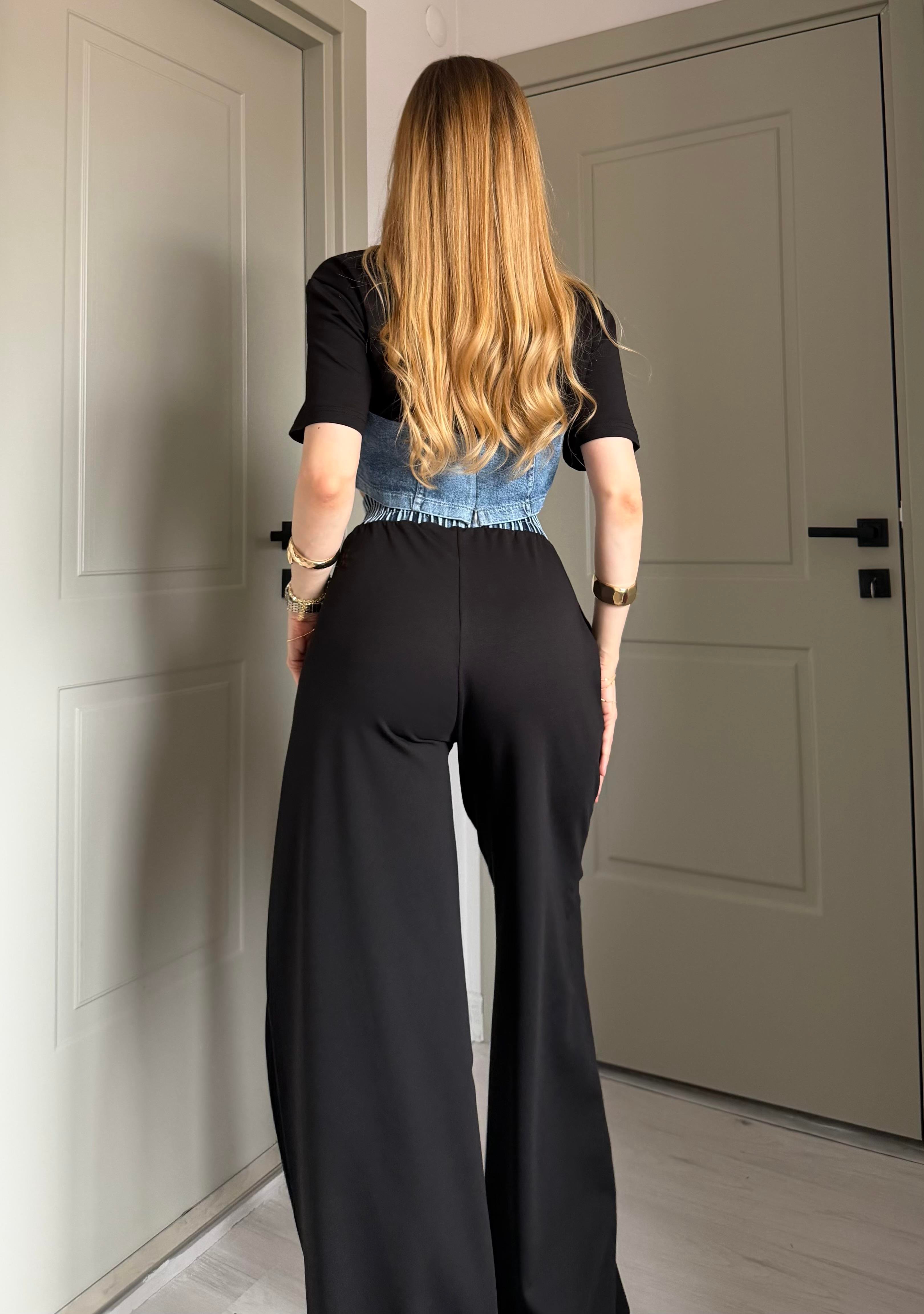 Blue Form Denim Contrast Takım