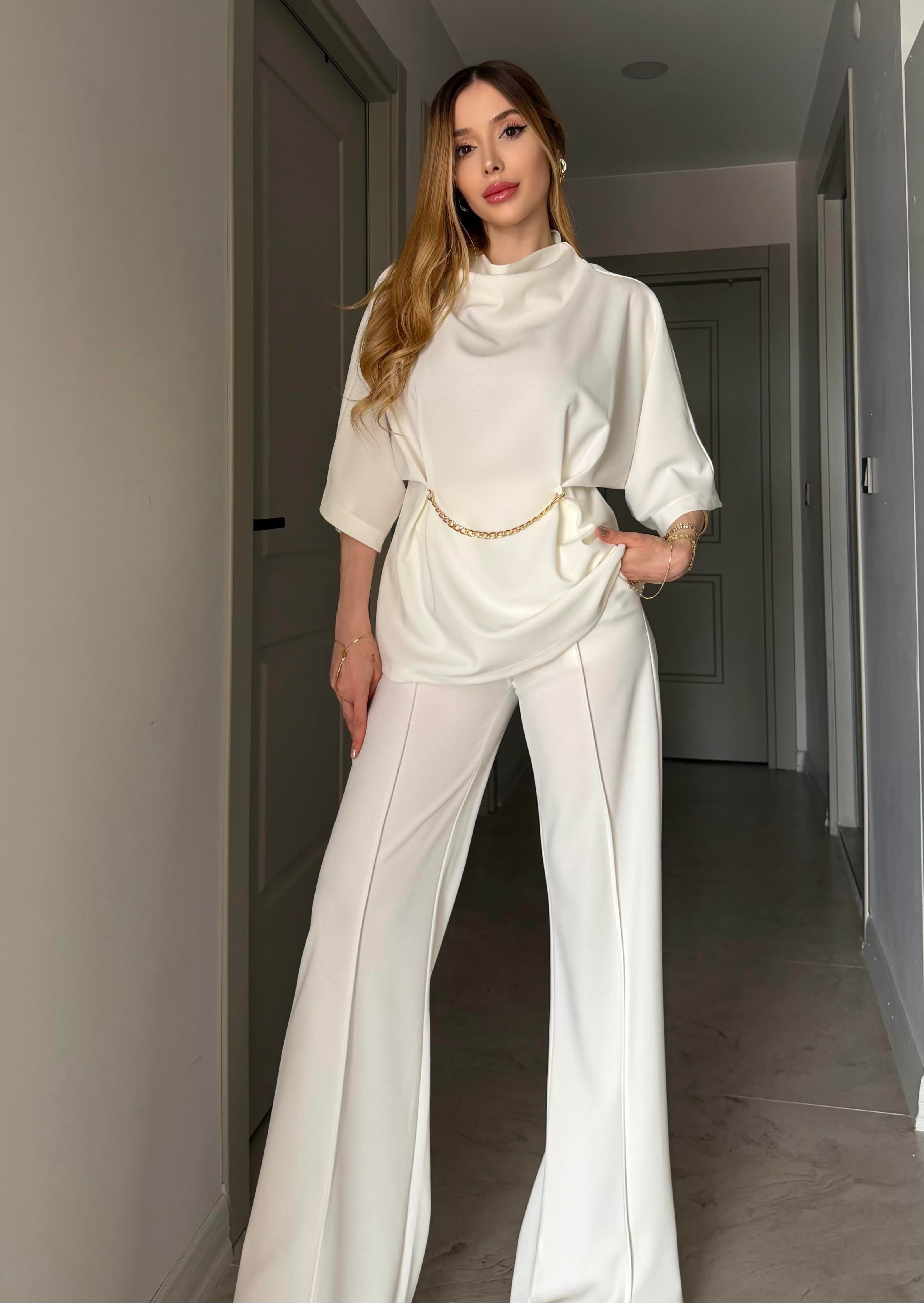 Chic Drape Gold Chain Elegance Takım
