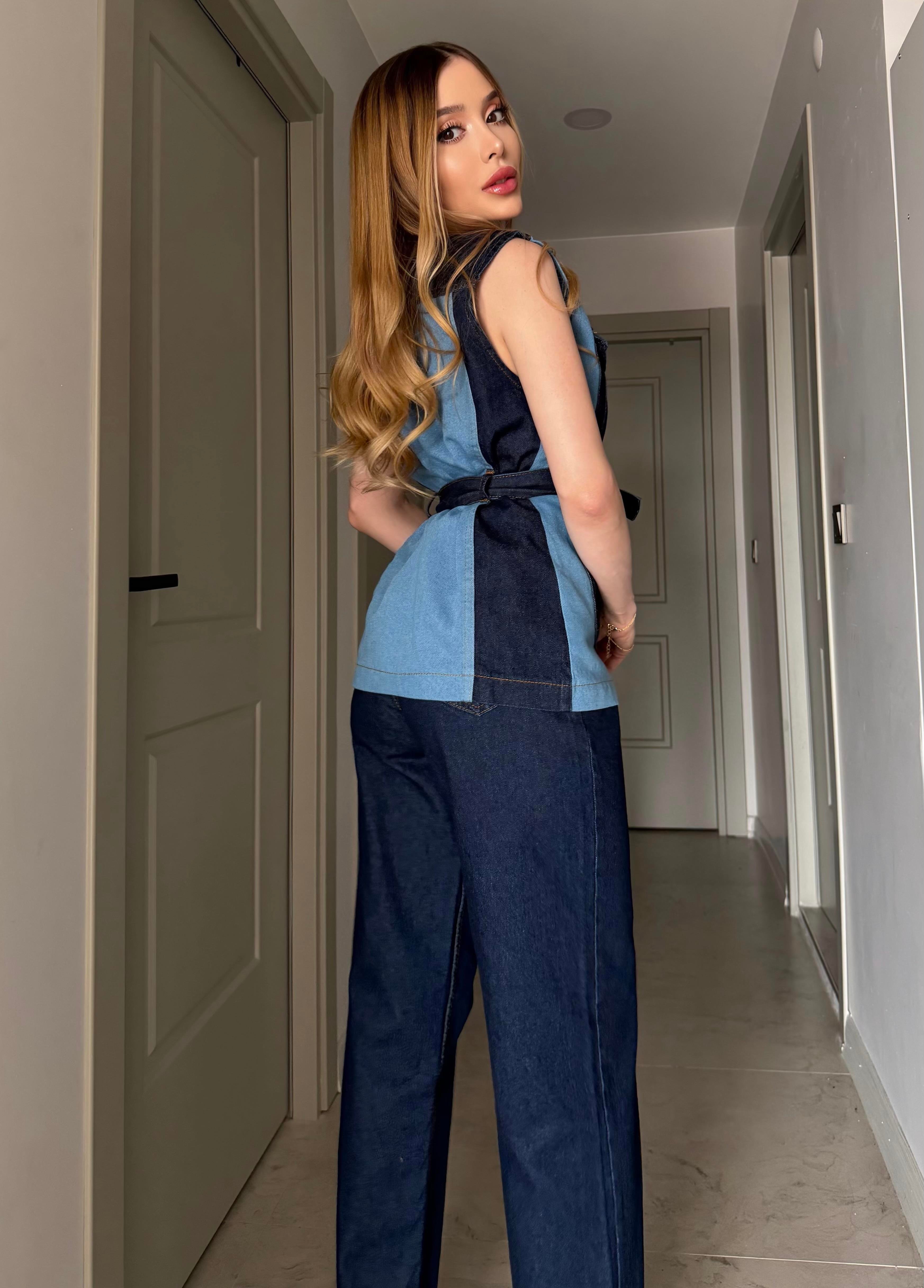 City Contrast Denim Takım