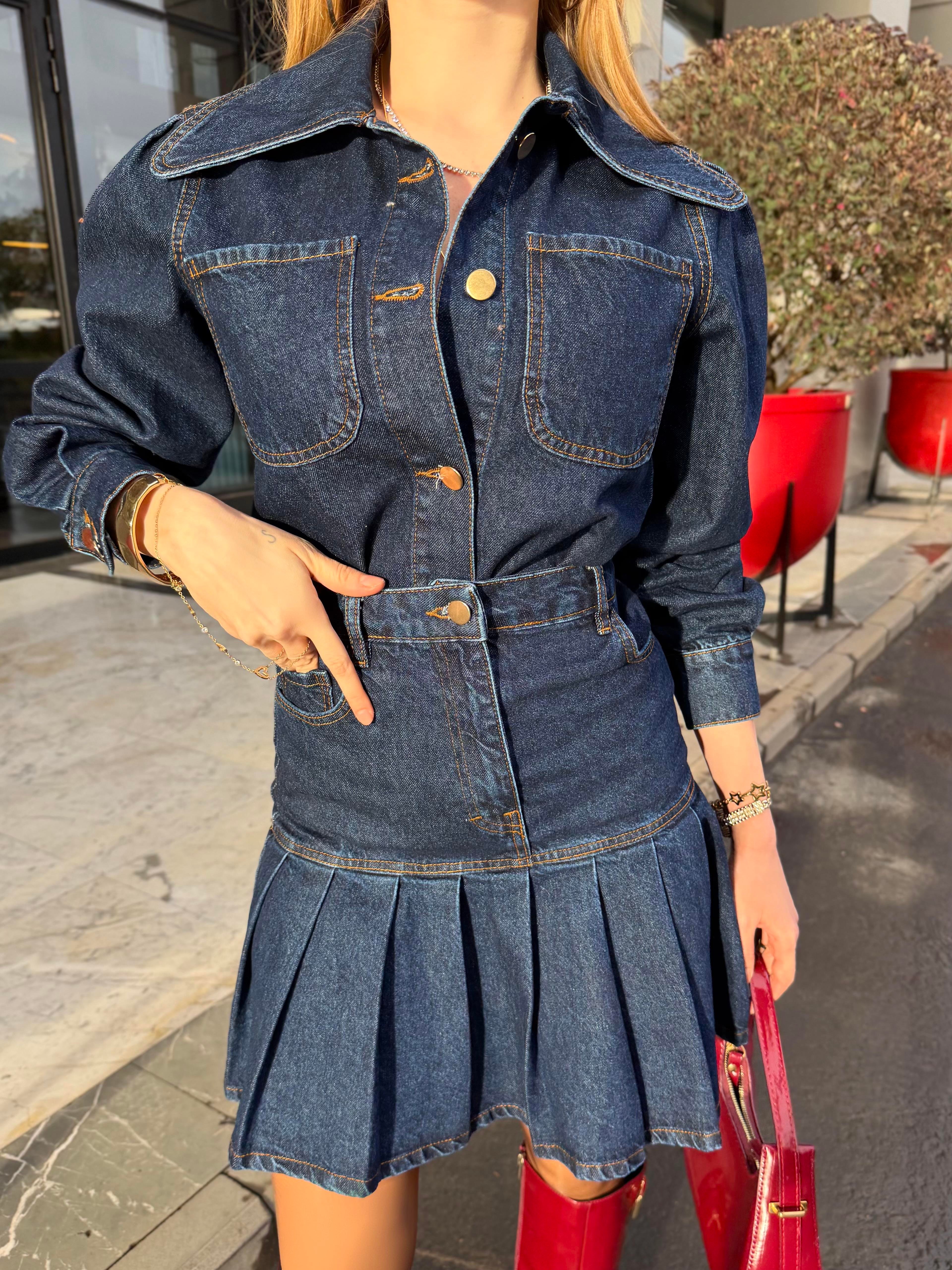 Downtown Power Denim Etek Gömlek Takım