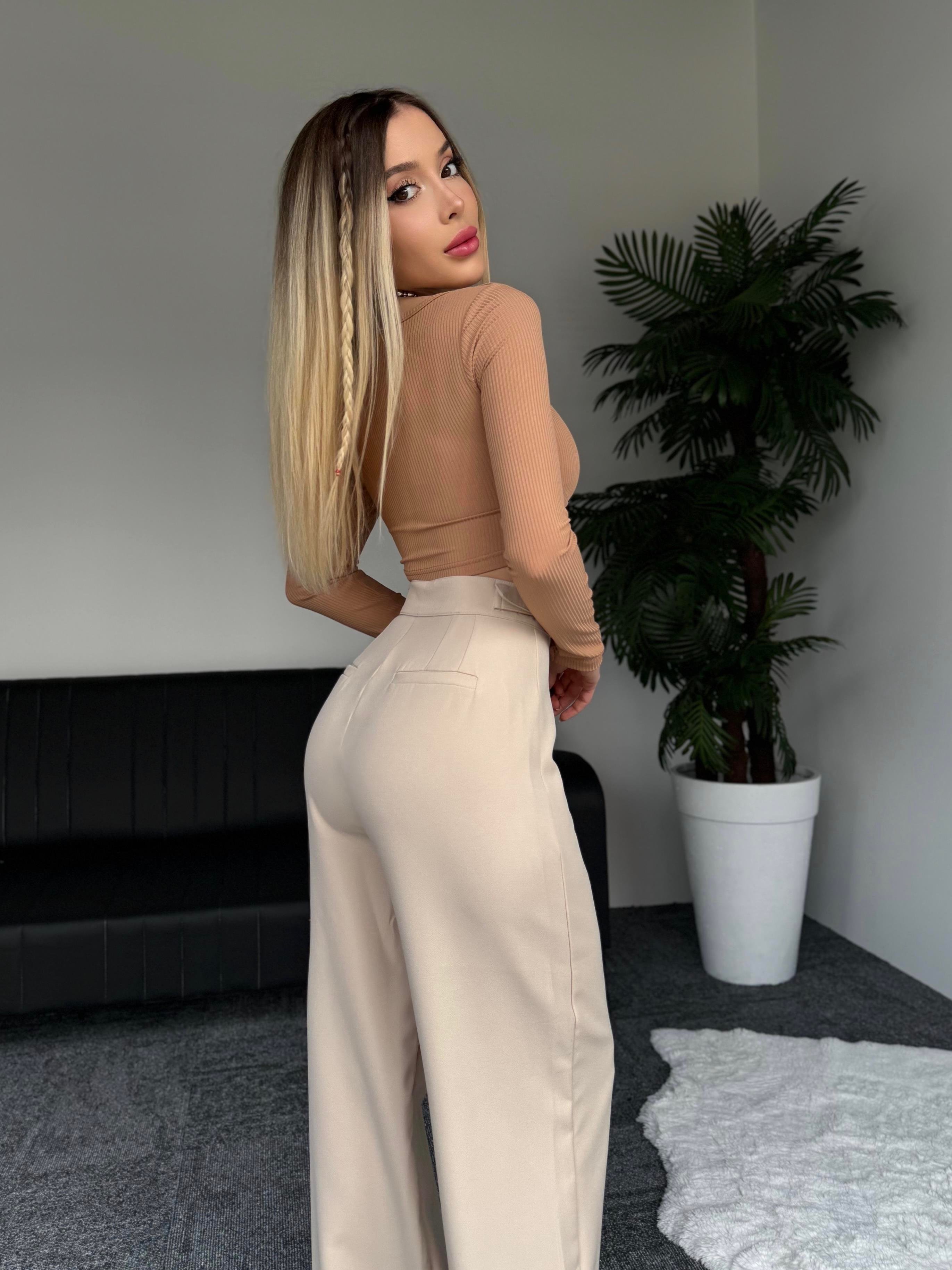 Fitilli Aksesuar Büzgülü V Tasarım Crop