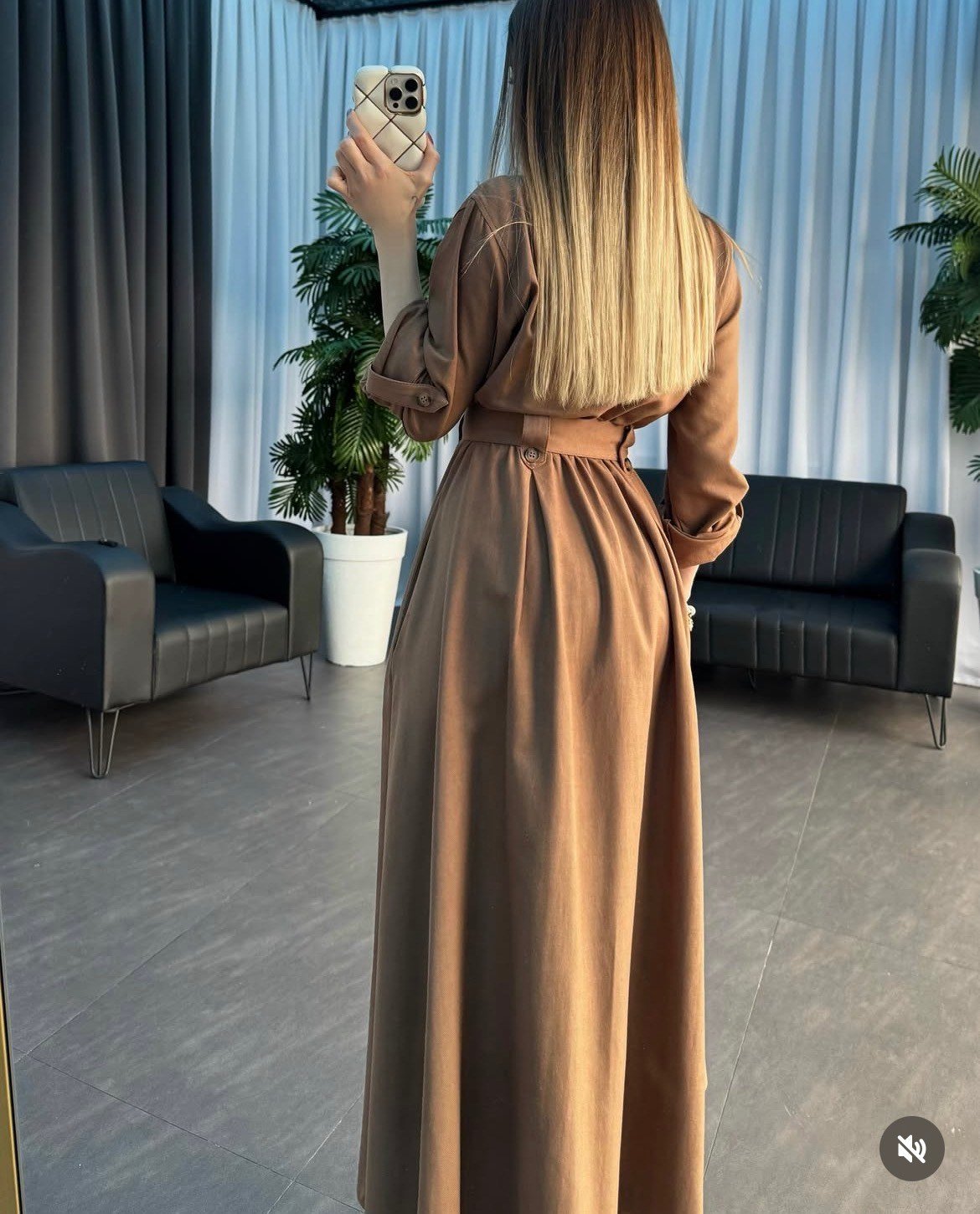 Gabardin Kumaş Düğme Ve Bağlama Detaylı Terra Elbise Haki