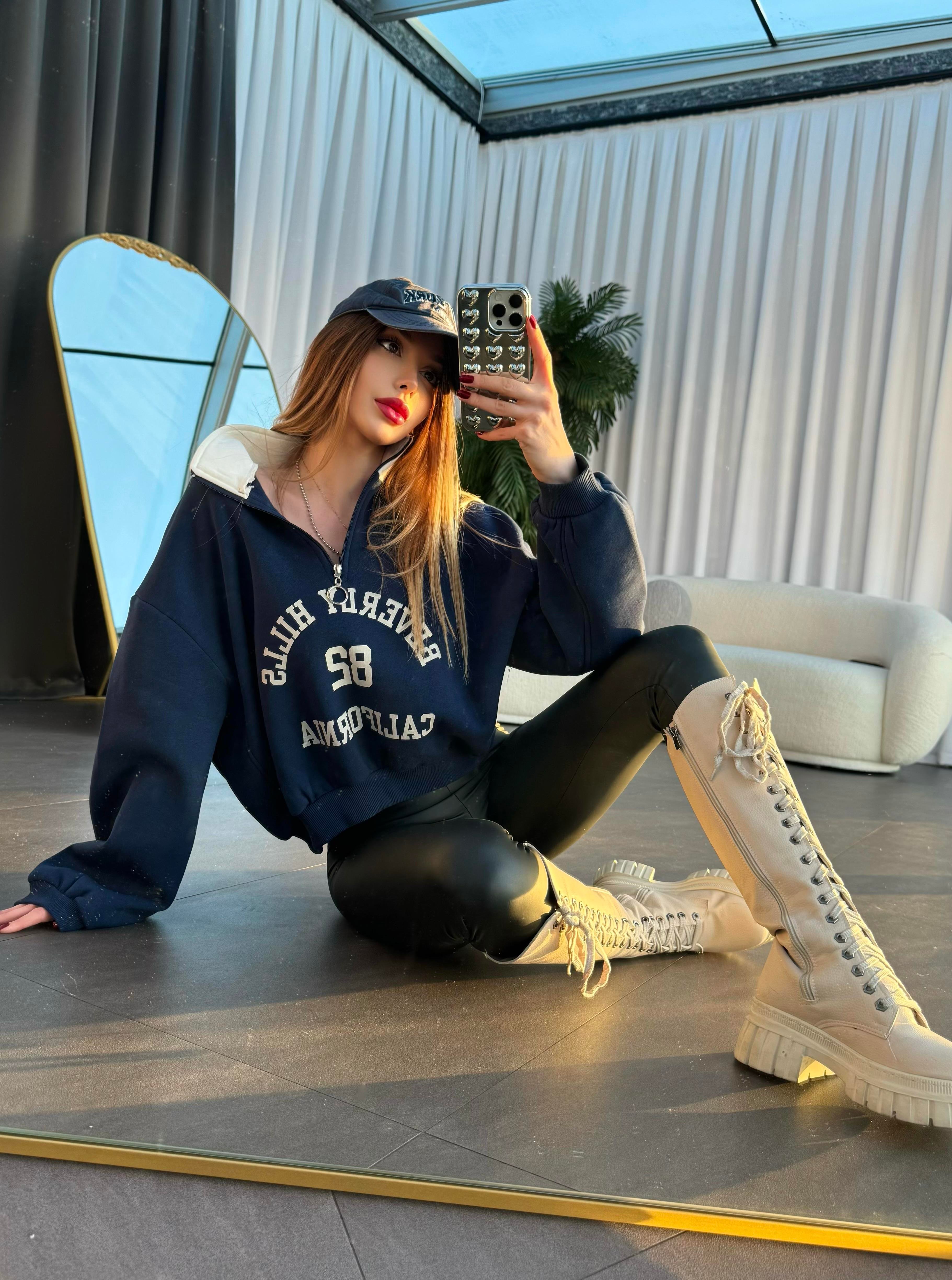Garnili Beverly Hills Tasarım Sweatshirt 