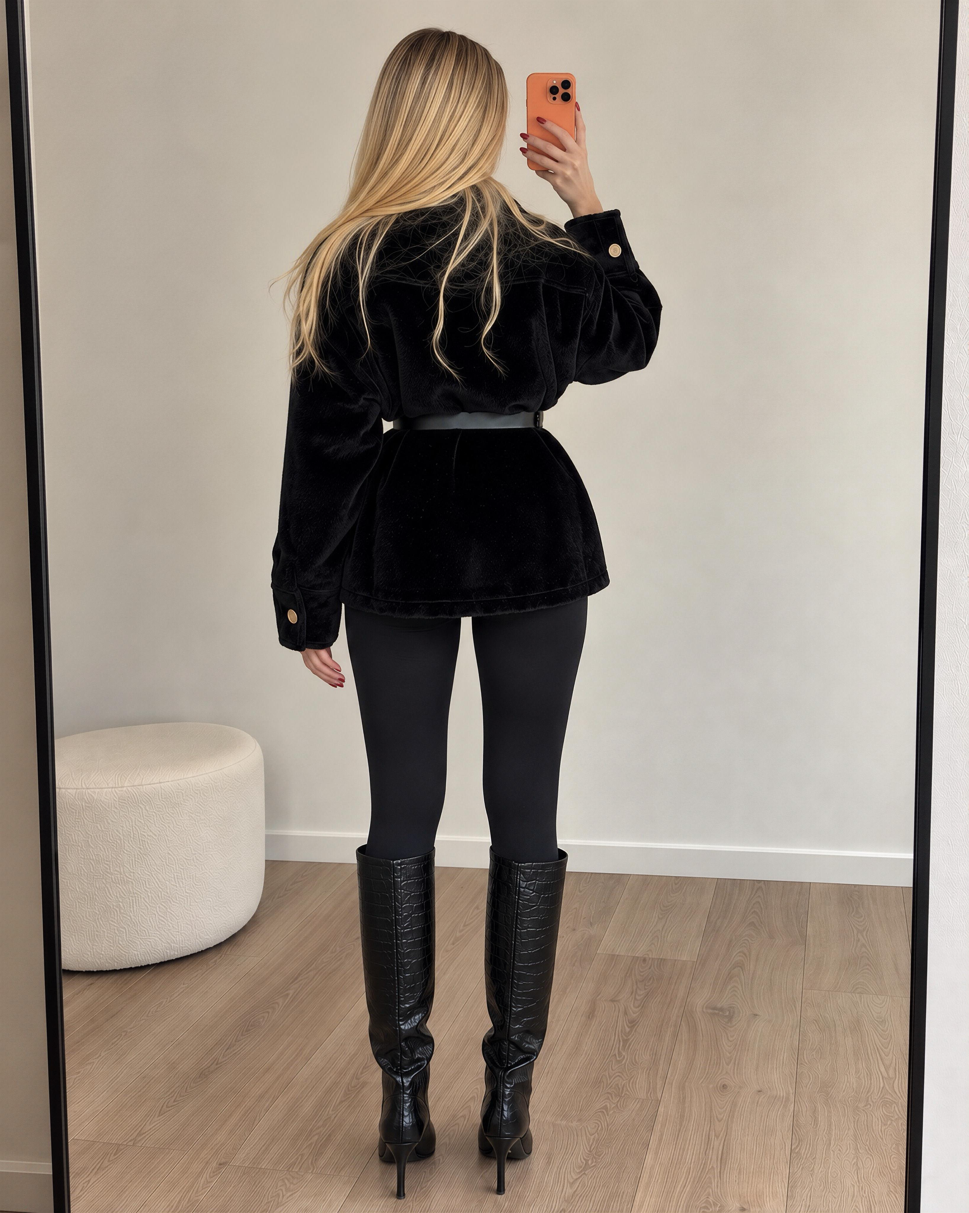 Gold Fox Kemerli Peluş Dokulu Gömlek Ceket