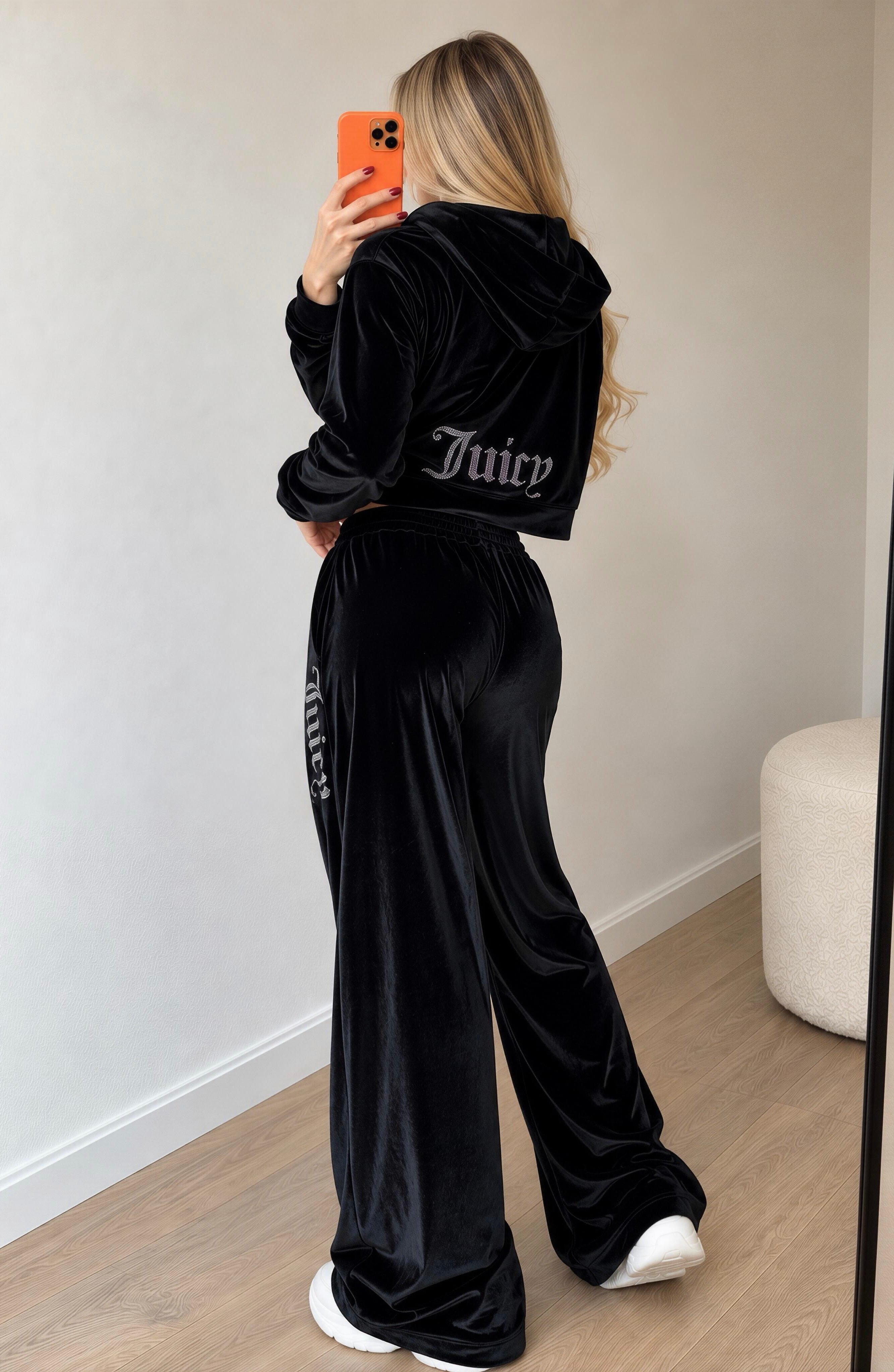 Juicy Mood Kadife Taş Detaylı Takım