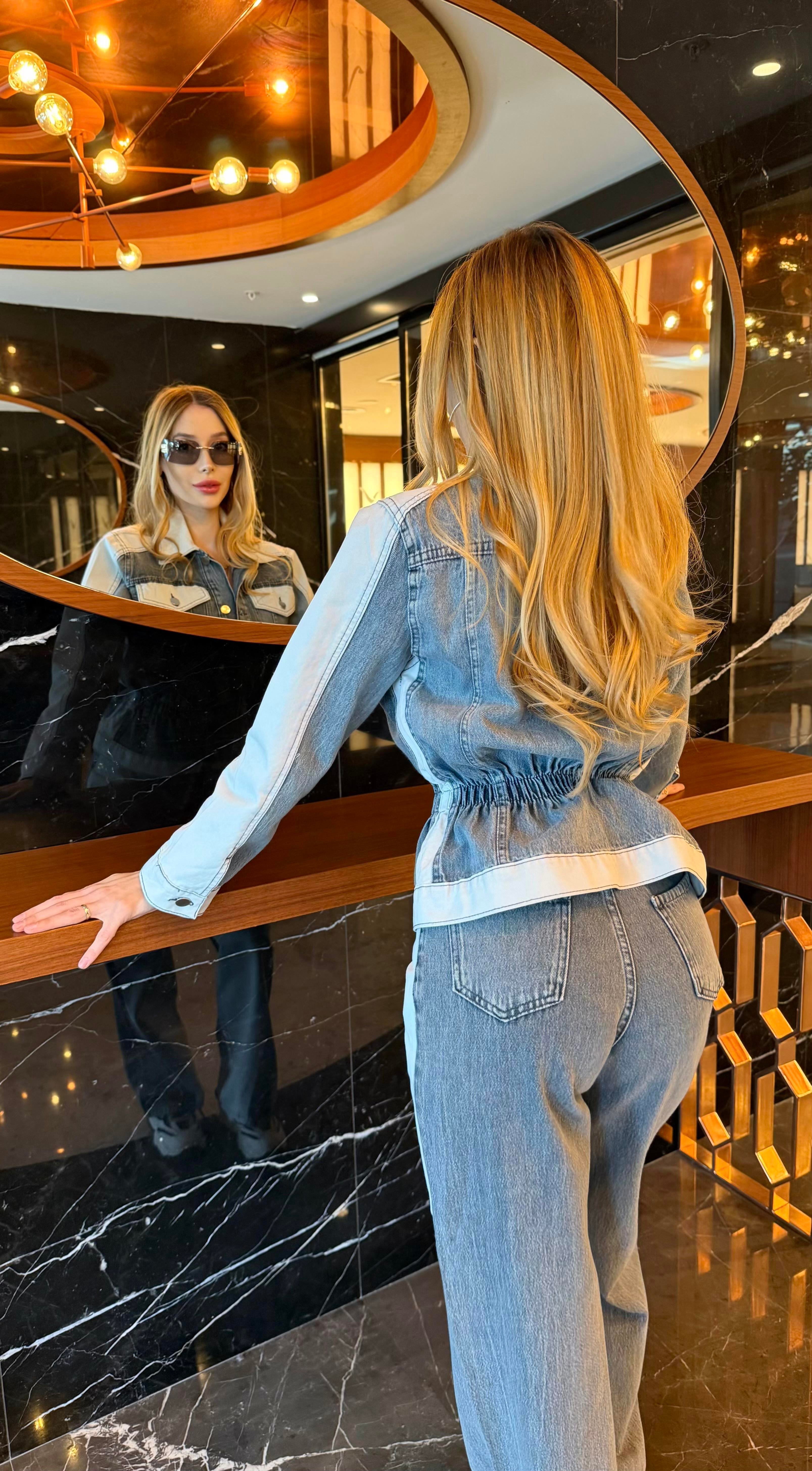 Kontrast Denim Hourglass Takım
