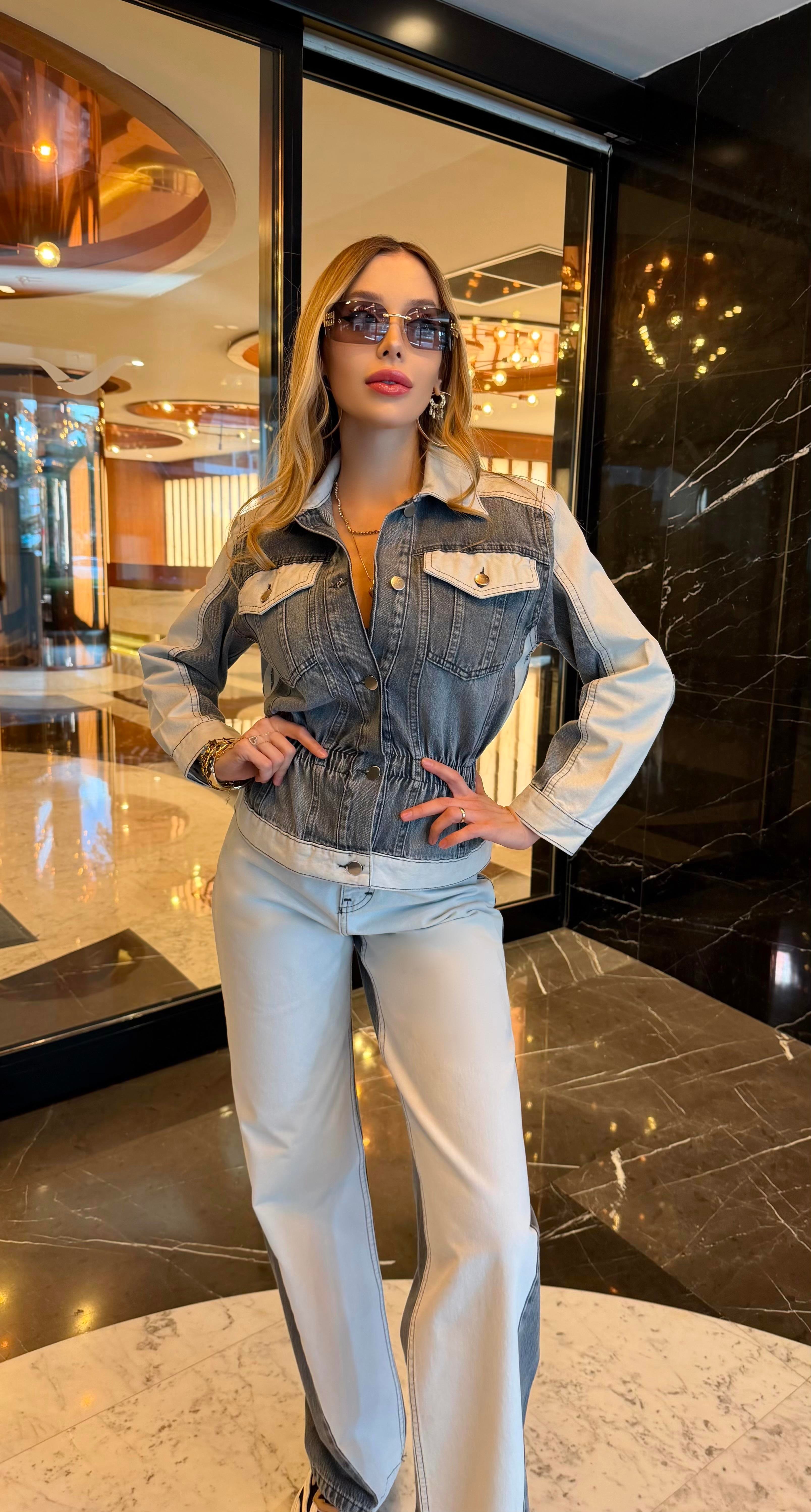 Kontrast Denim Hourglass Takım