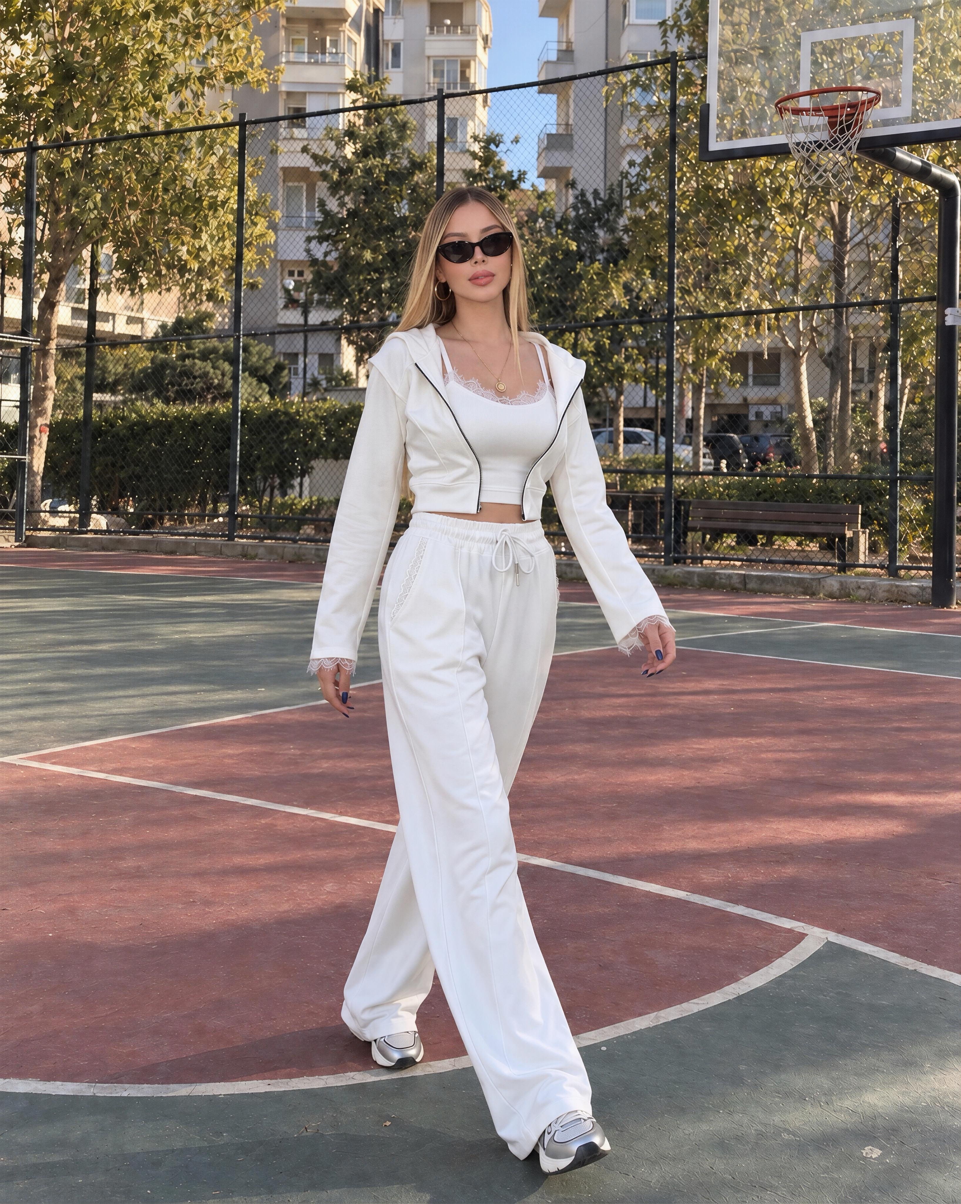 Lace Motion Dantel Detaylı Üçlü Takım