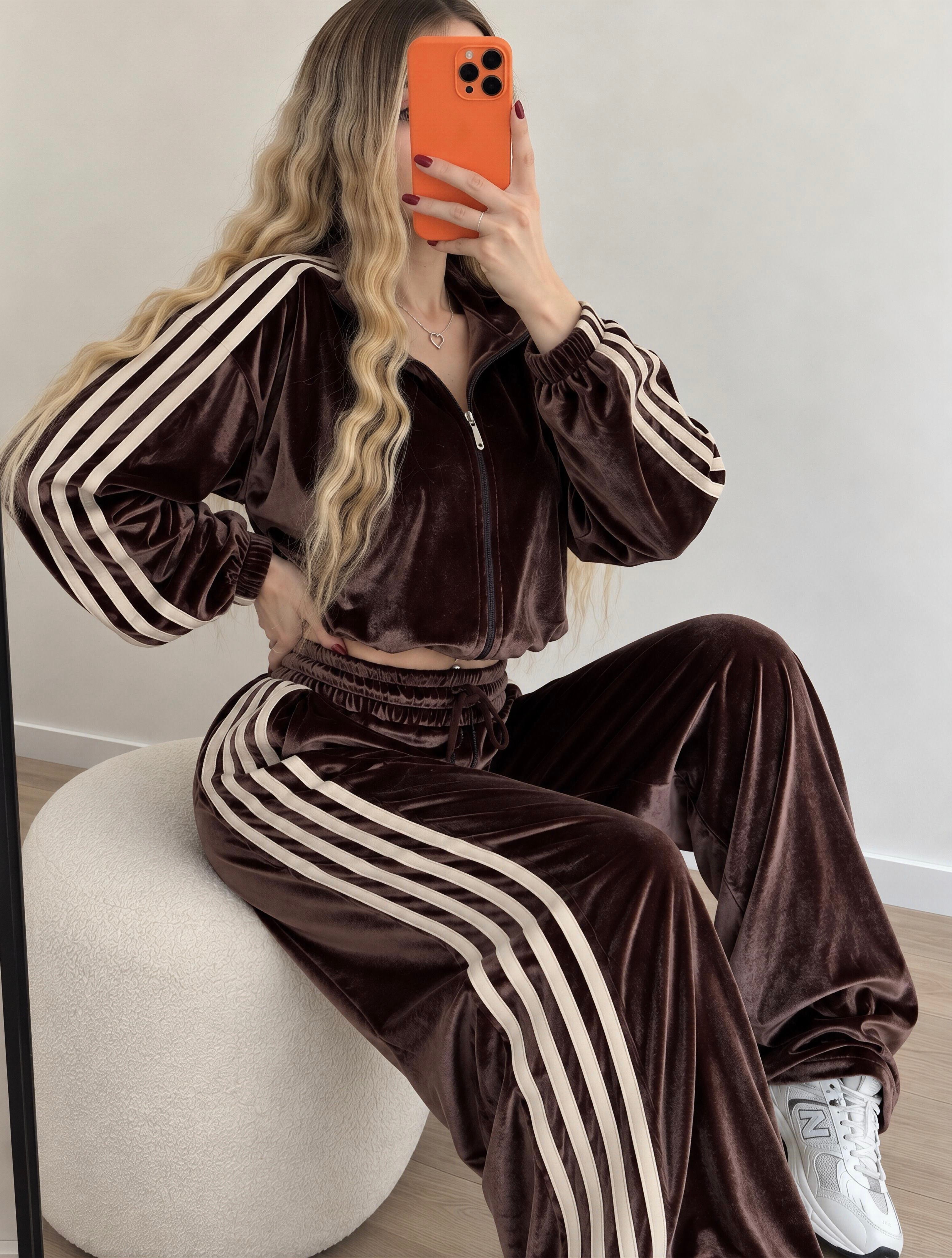 Luxe Sport Dört Şerit Kadife Takım