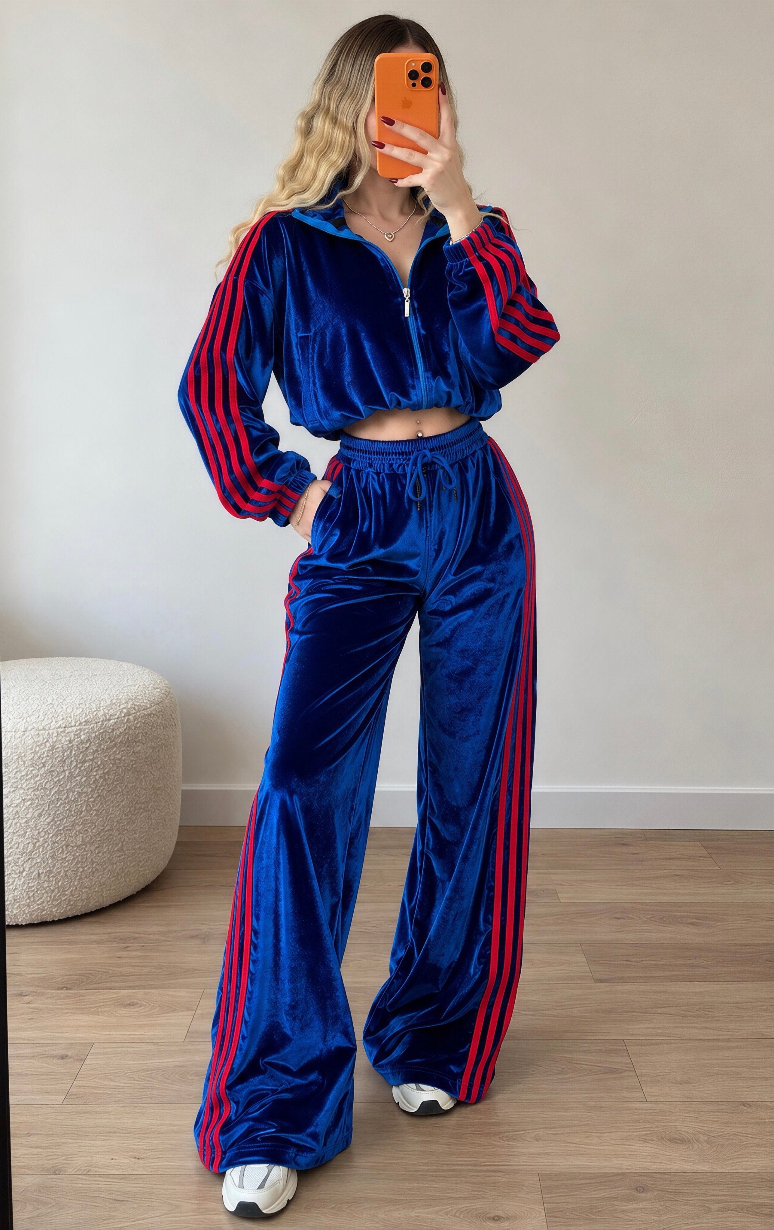 Luxe Sport Dört Şerit Kadife Takım