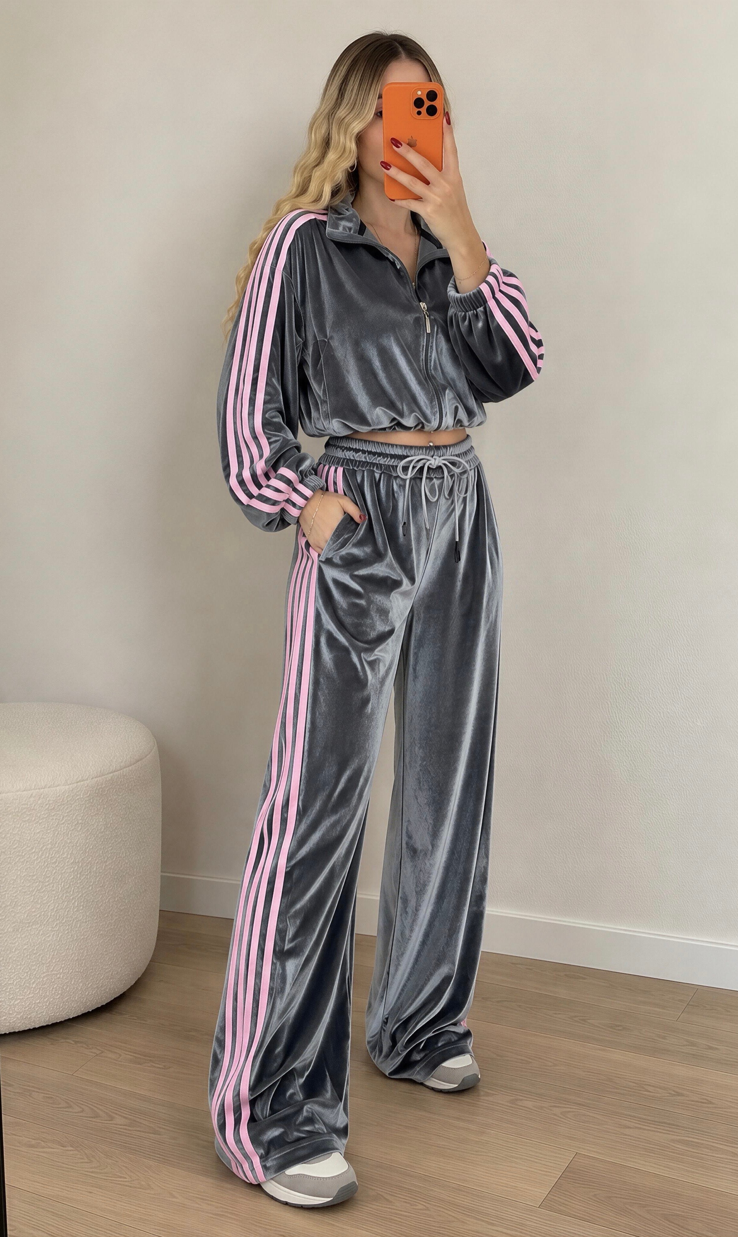 Luxe Sport Dört Şerit Kadife Takım