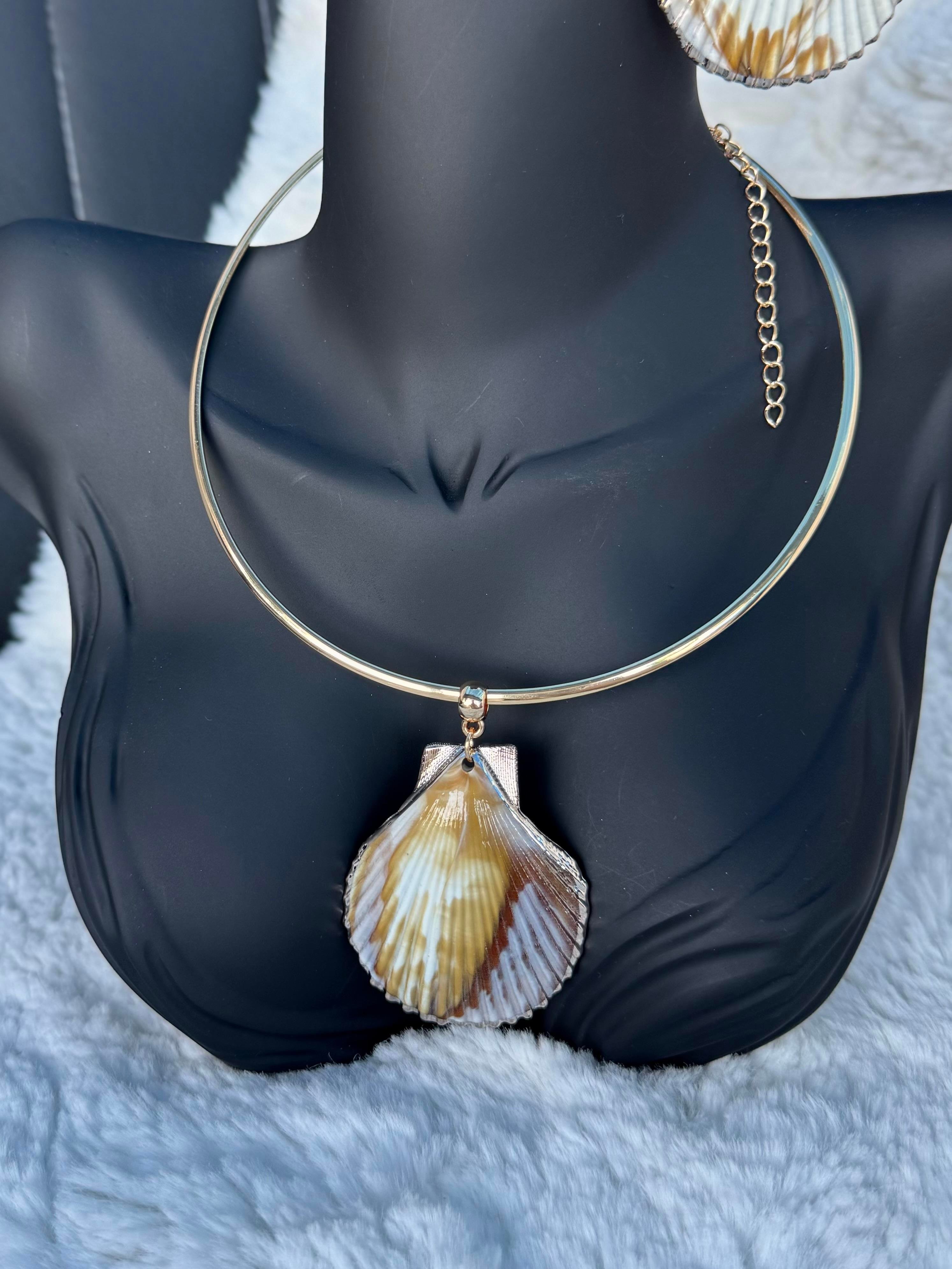 Marina Pearl Shells Kolye Küpe Set
