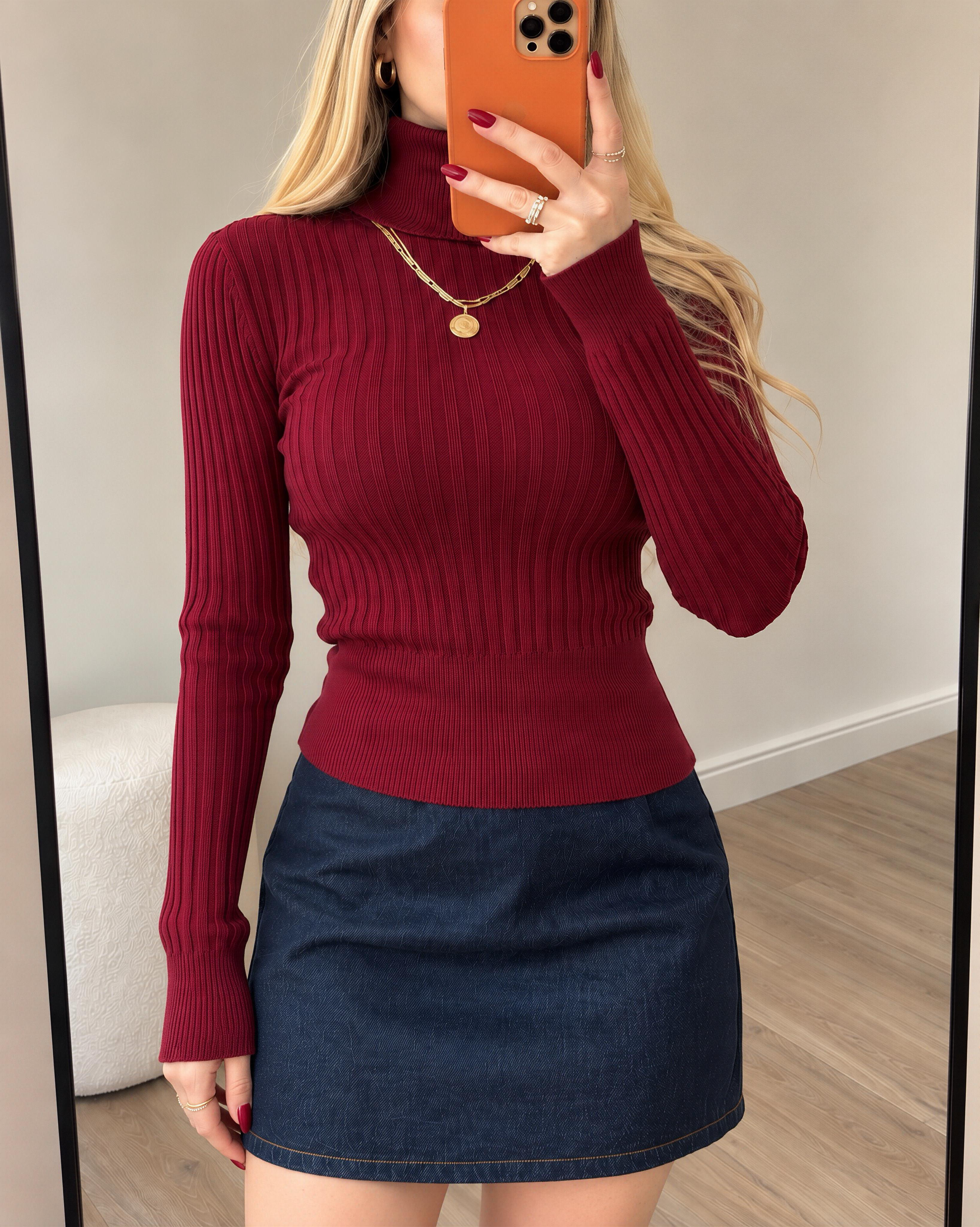 Milano Fit Balıkçı Yaka Fitilli Triko