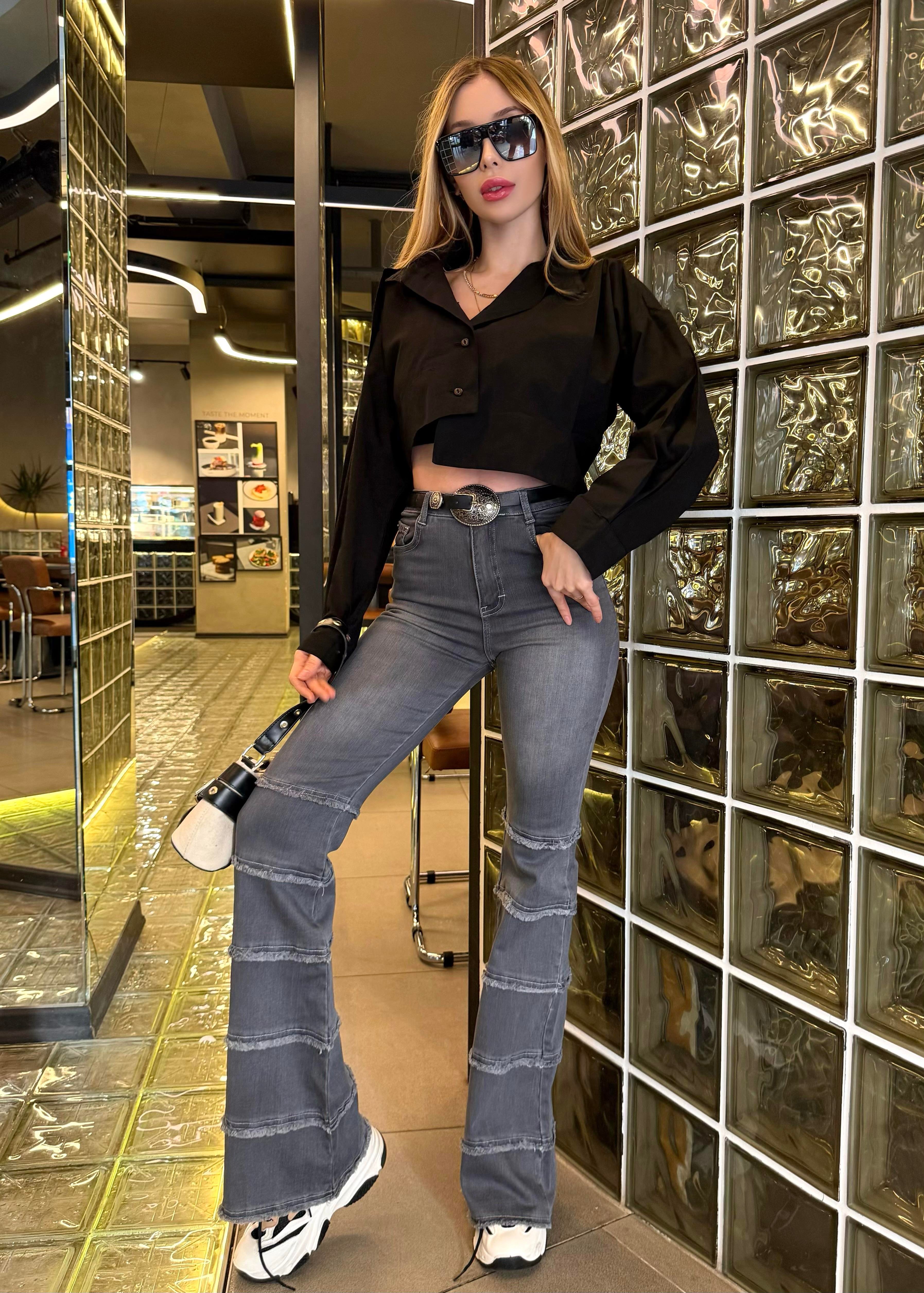 Noir Edge Cropped Modern Poplin Kumaş Gömlek