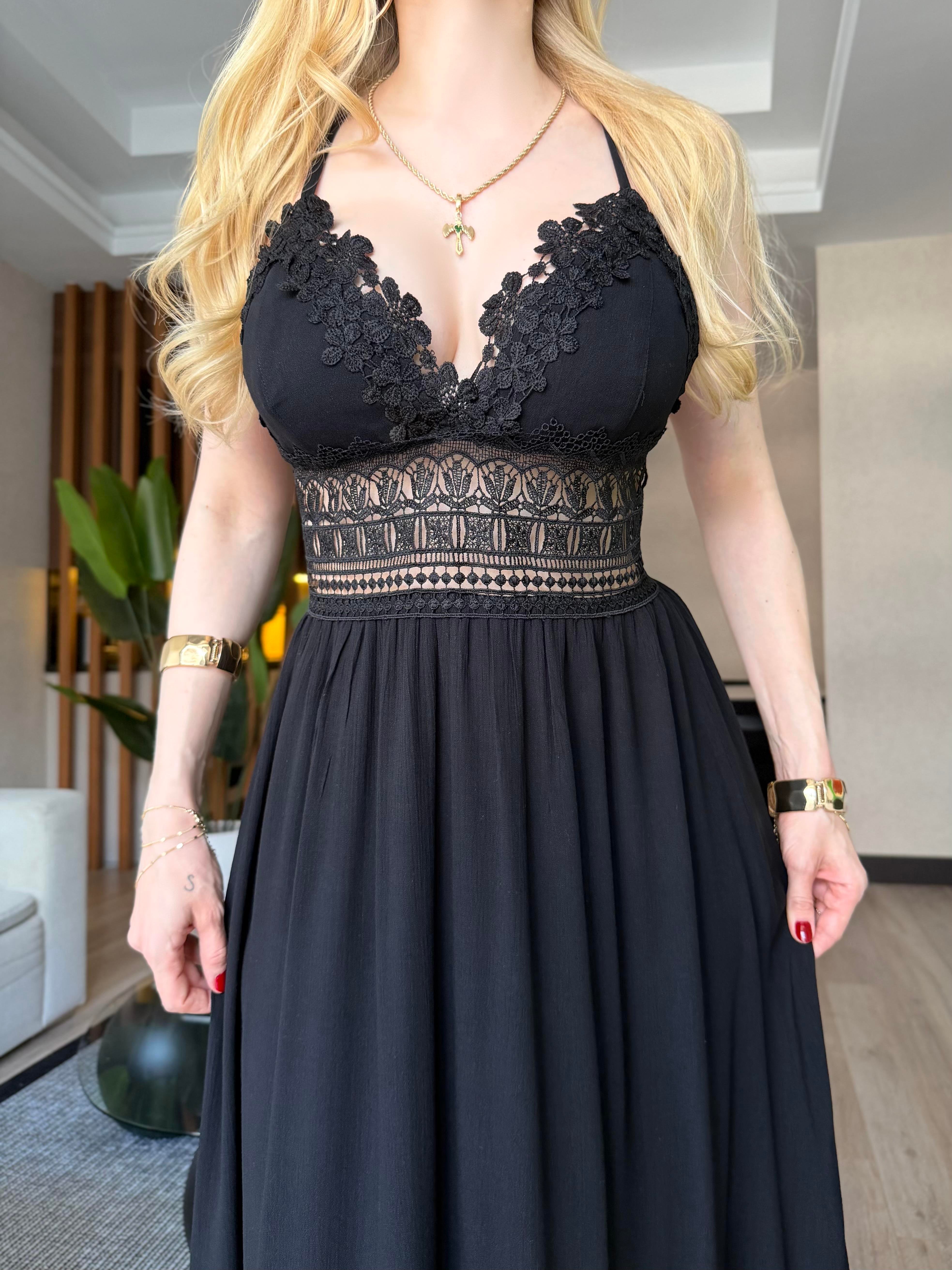 Princess Dream Dantel Detaylı Maxi Elbise