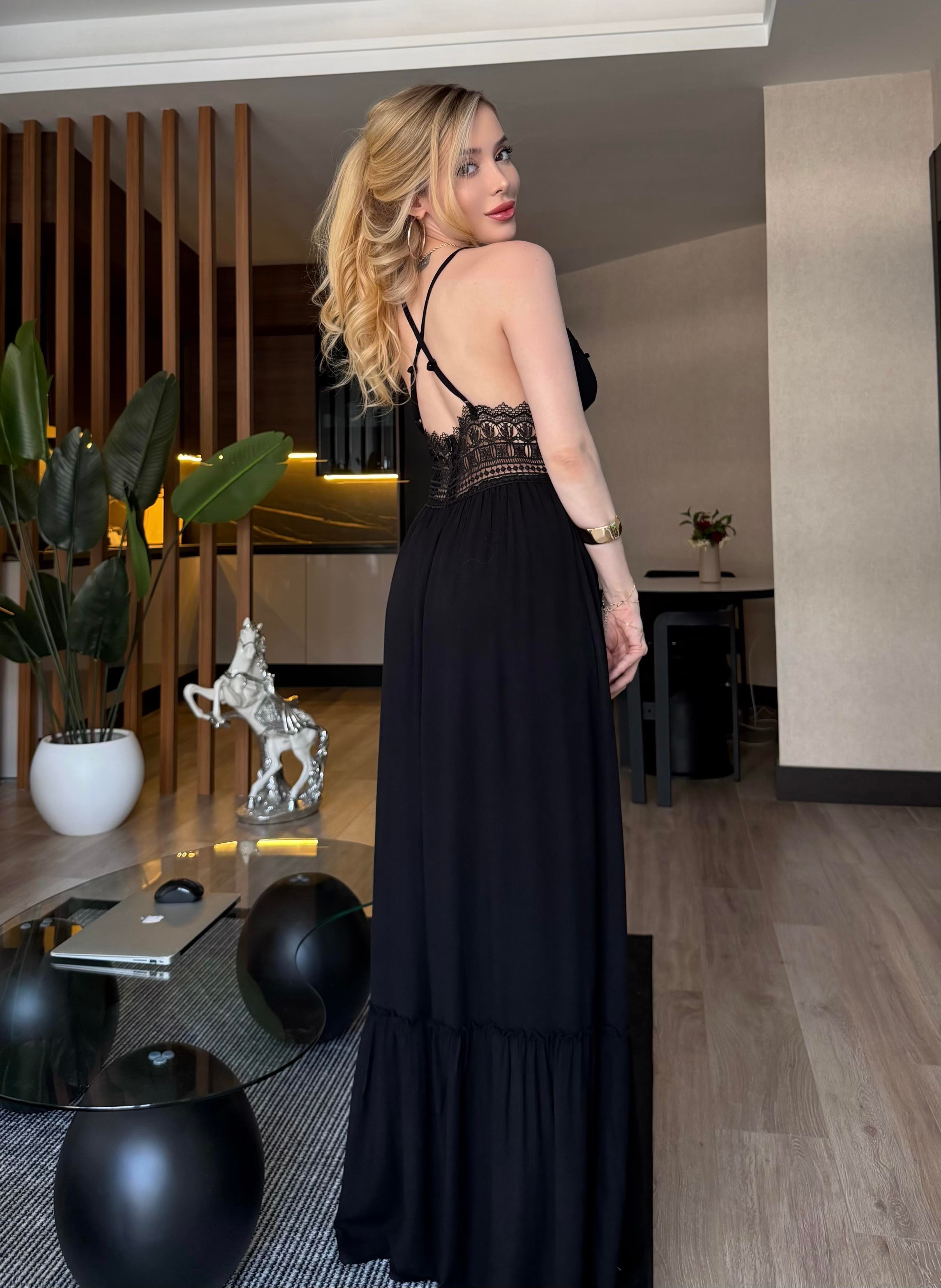 Princess Dream Dantel Detaylı Maxi Elbise