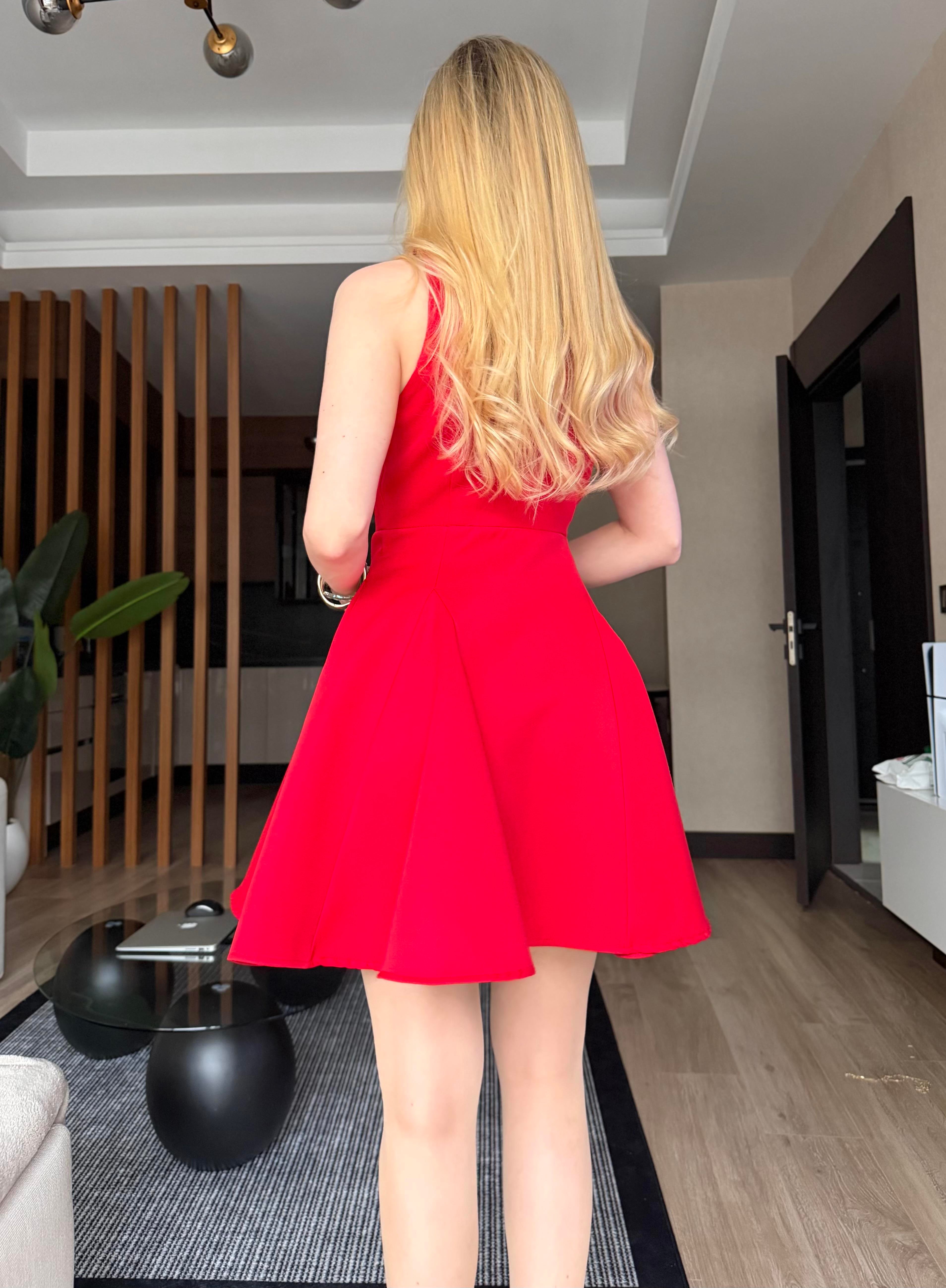 Queen Line Gold Düğmeli Fit Elbise