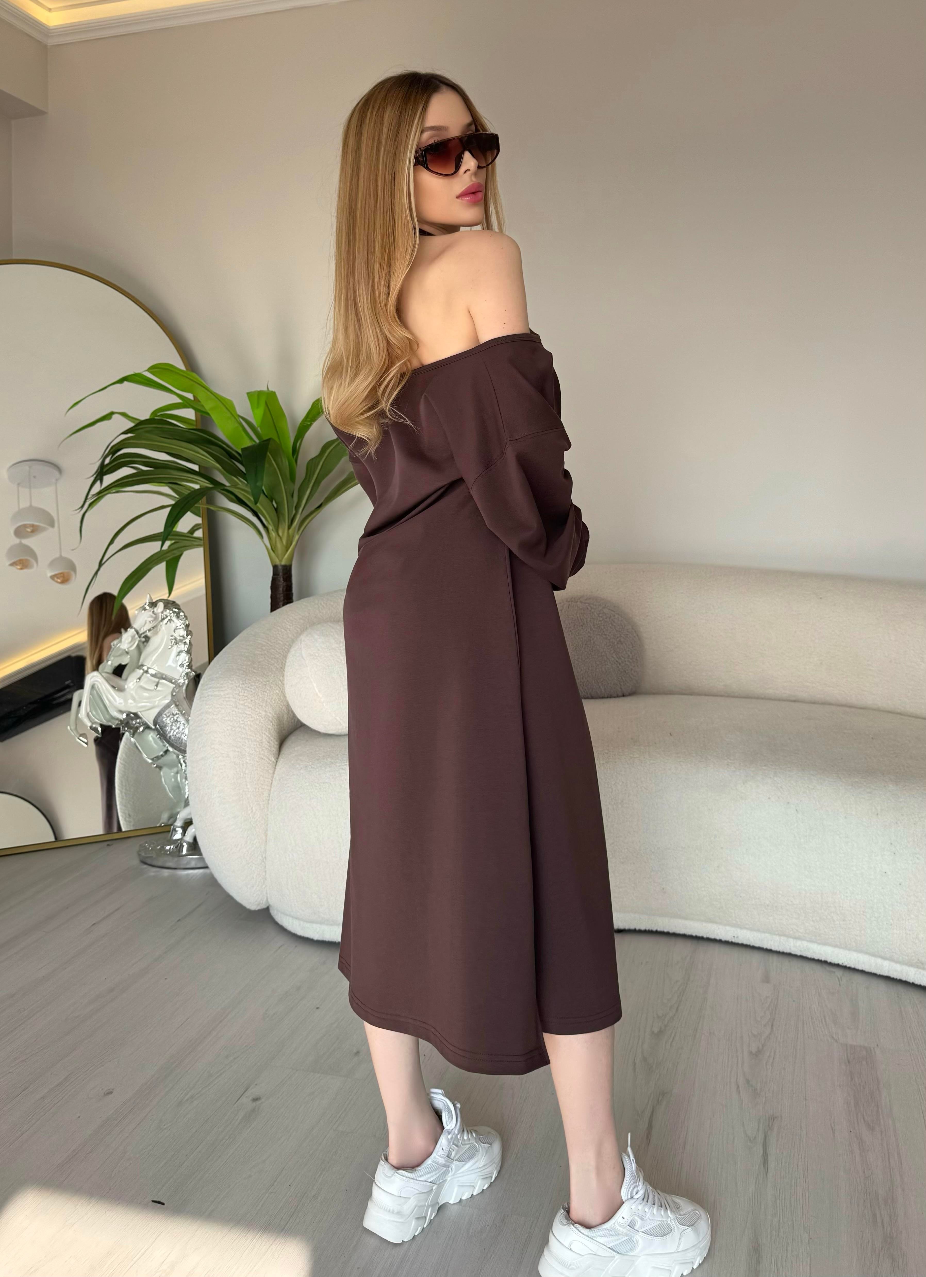 Serena Off-Shoulder Relax Midi Elbise