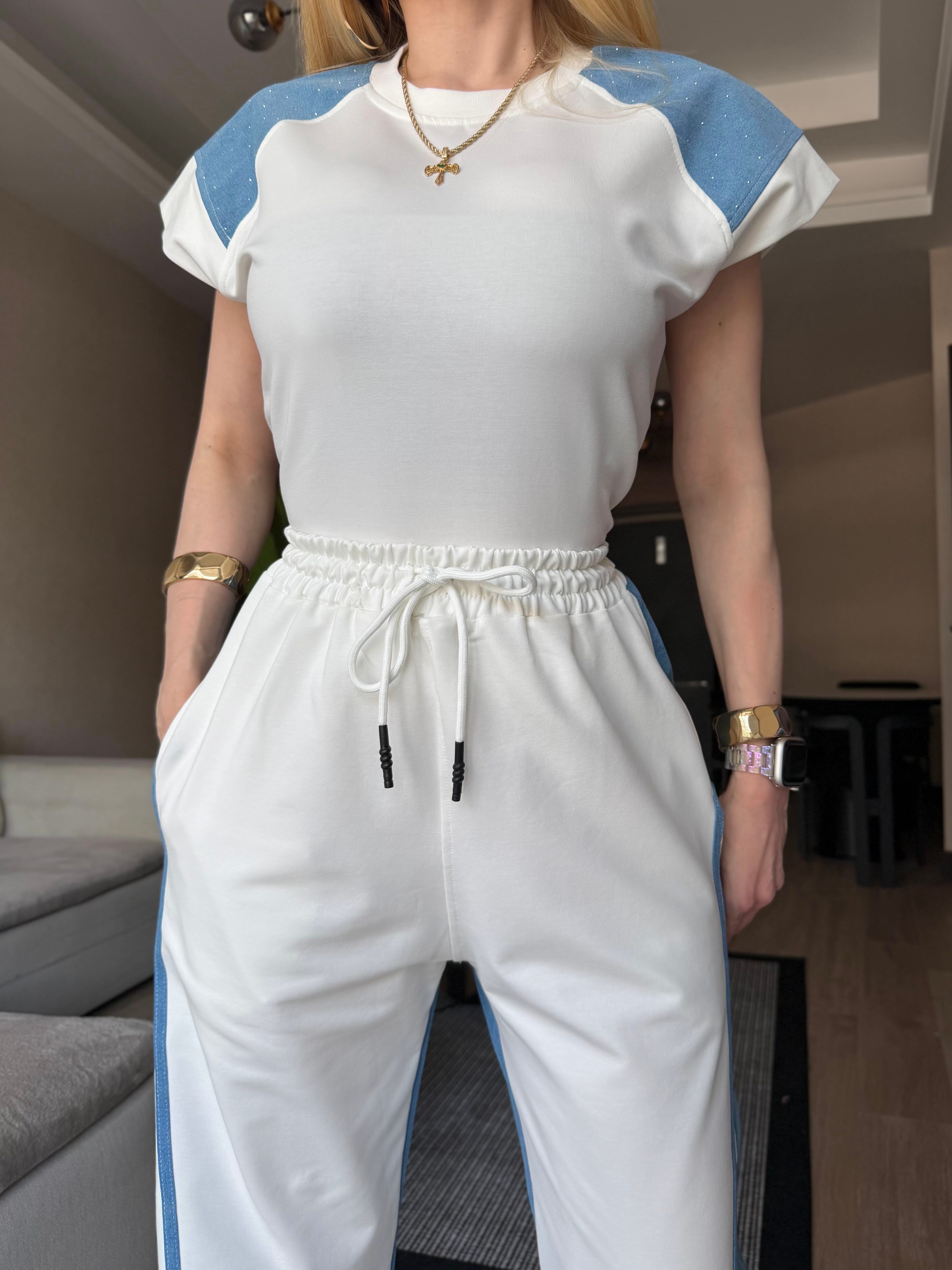 Skyline Denim Şeritli Takım