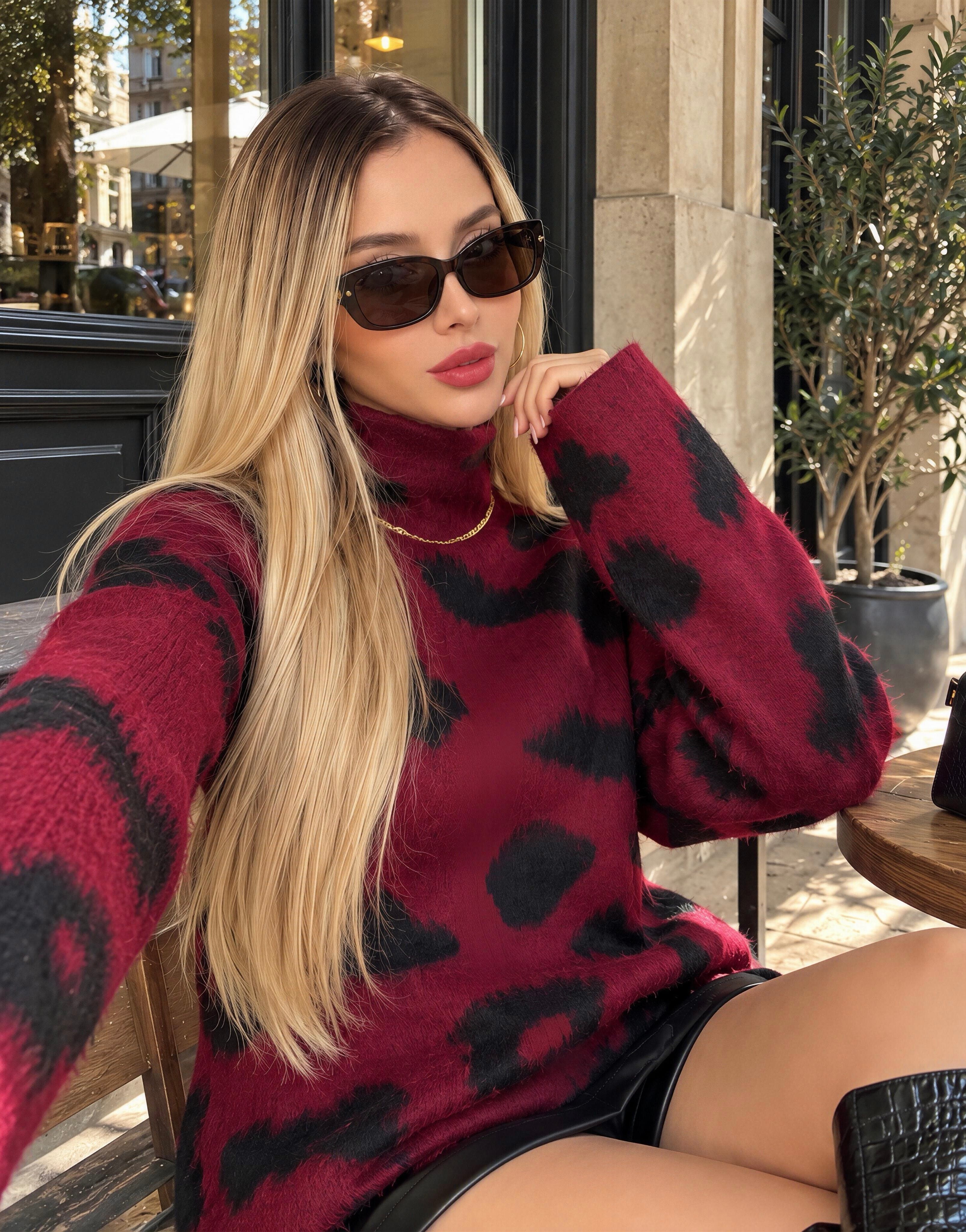 Wild Muse Leopar Desenli Kazak