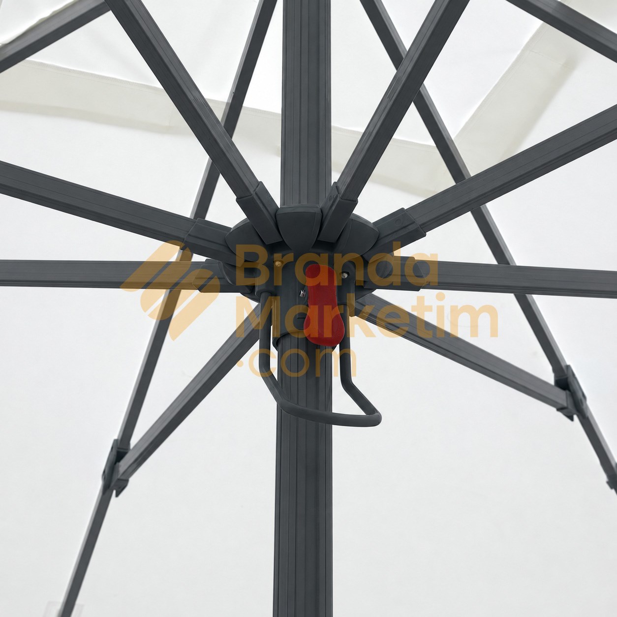 2.5M x 2.5M Outdoor Cream Umbrella (White Frame)