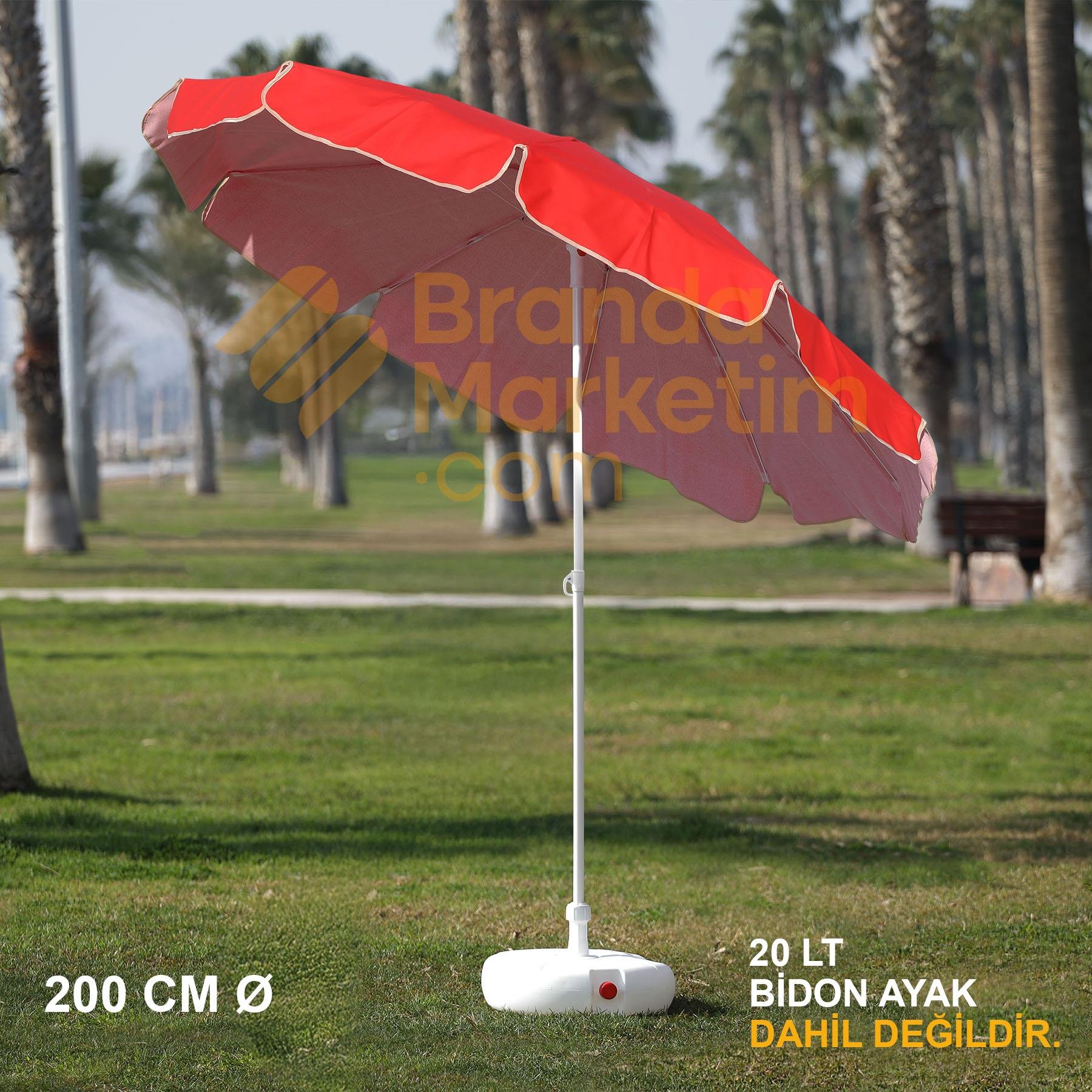 Kırmızı Plaj Şemsiyesi 200 Cm Ø 