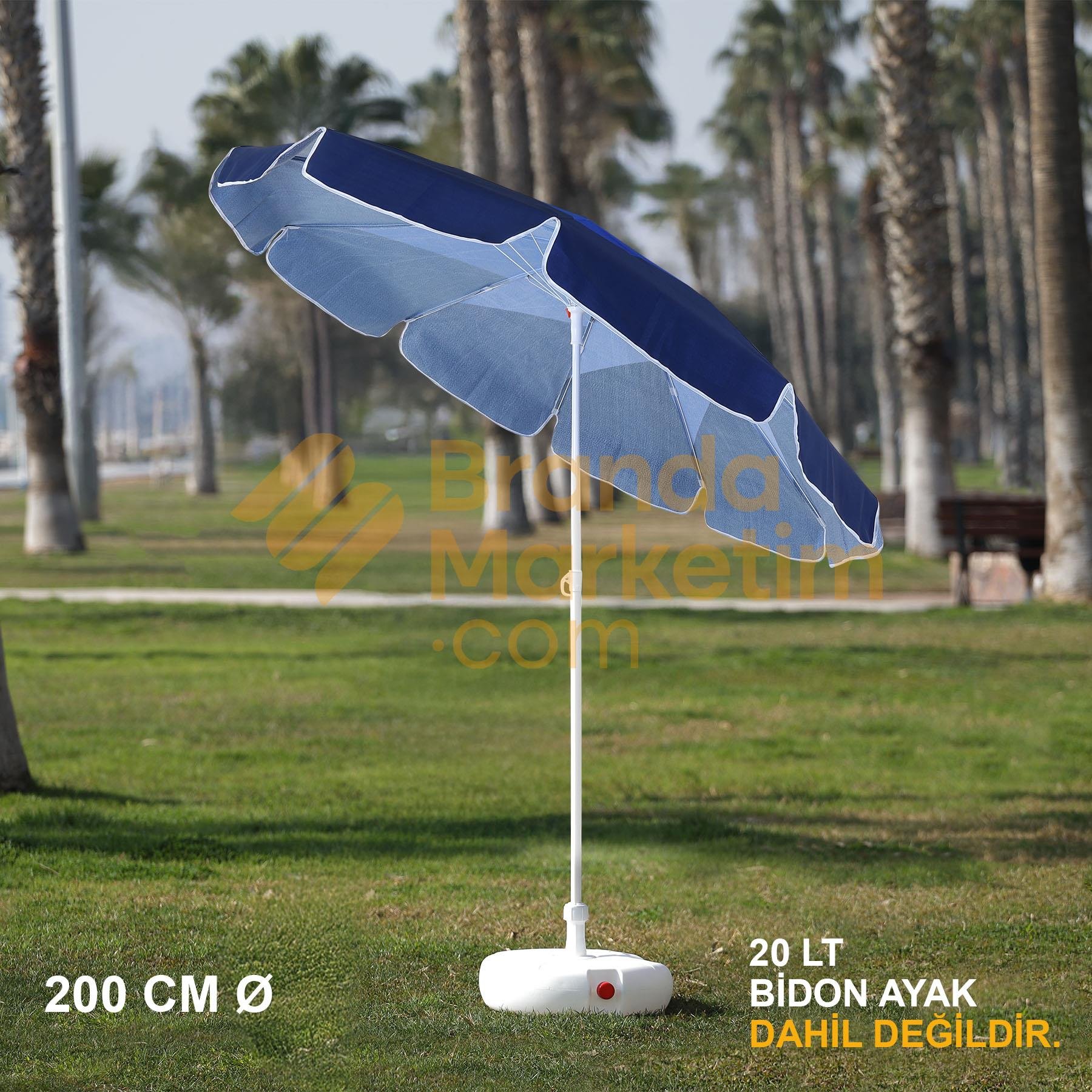 Navy Blue-Blue Beach Umbrella 200 Cm Ø