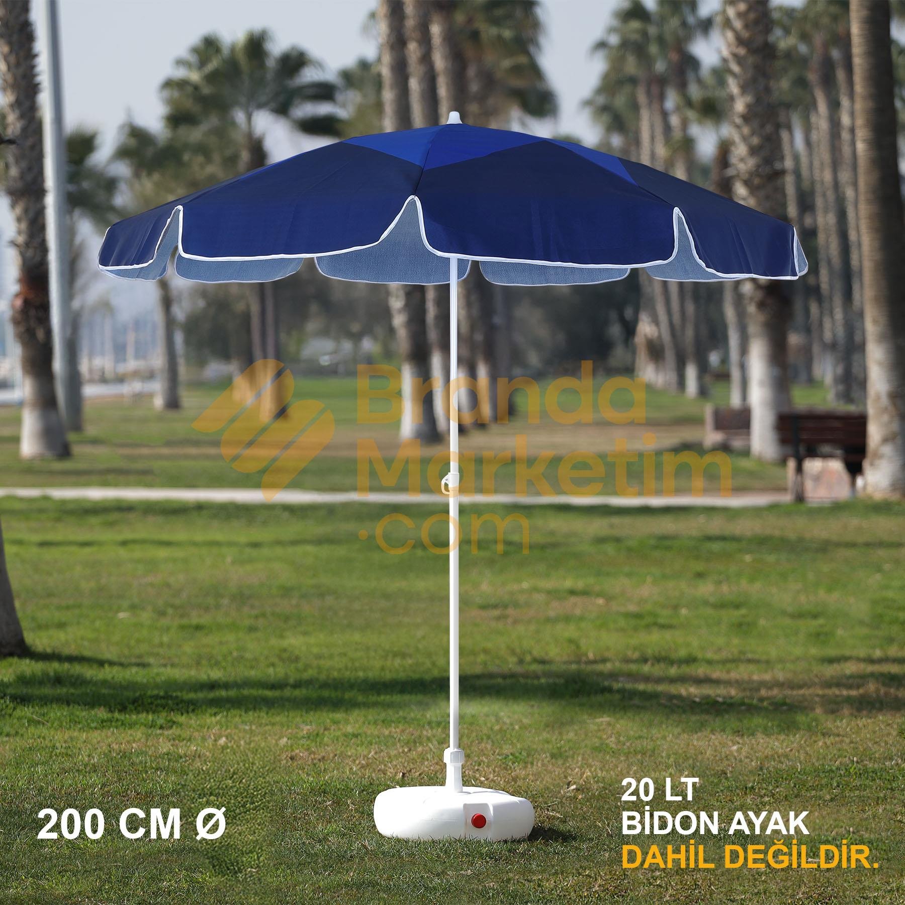 Navy Blue-Blue Beach Umbrella 200 Cm Ø