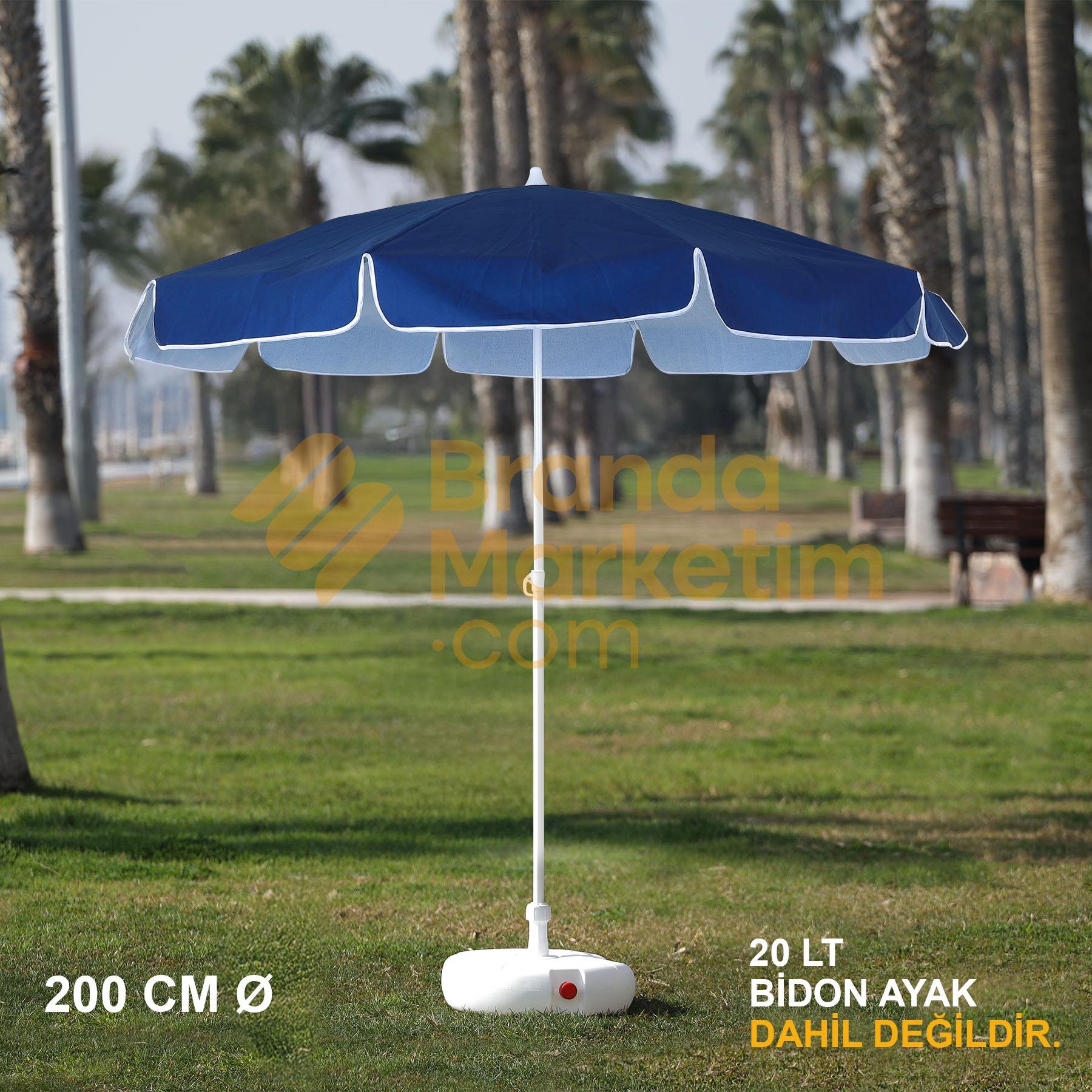 Cream - White Beach Umbrella-200 Cm Ø