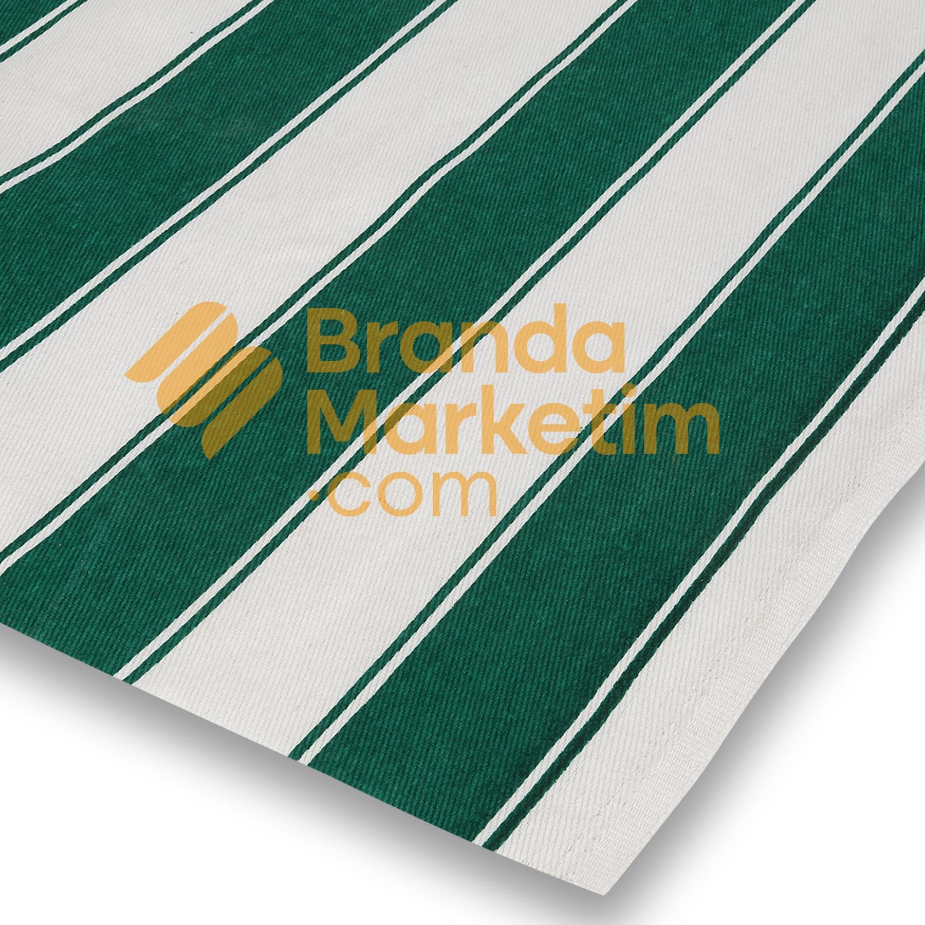 Cotton Balcony Tarpaulin/Light Green-White Striped
