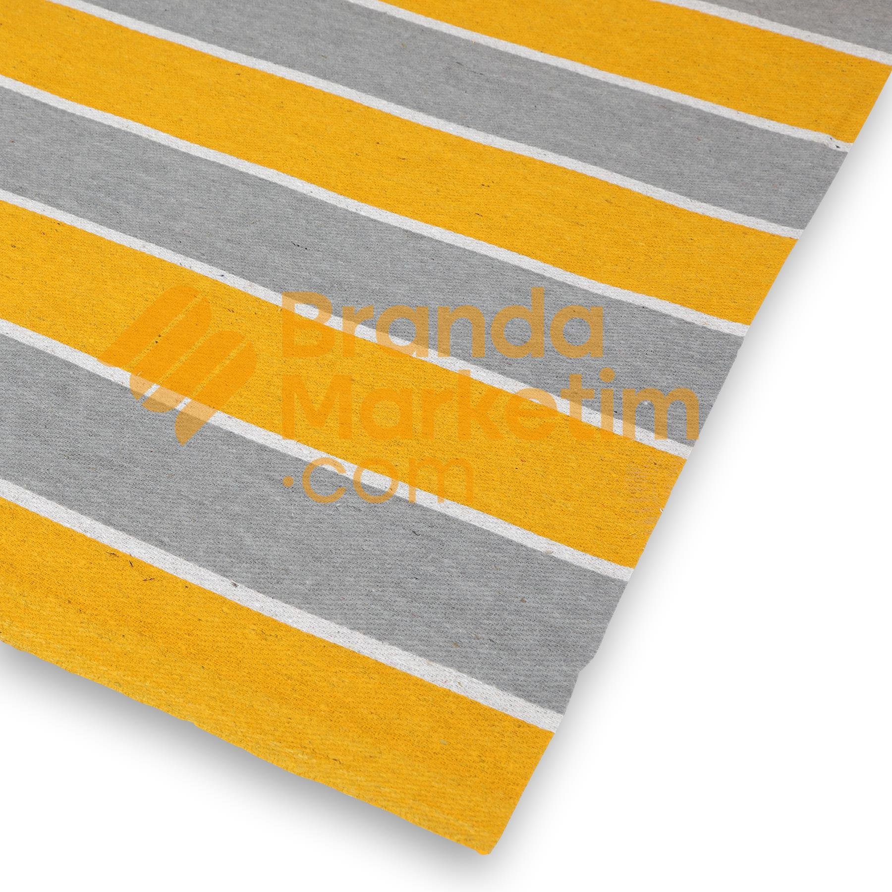Cotton Balcony Tarpaulin/Yellow-Gray Striped