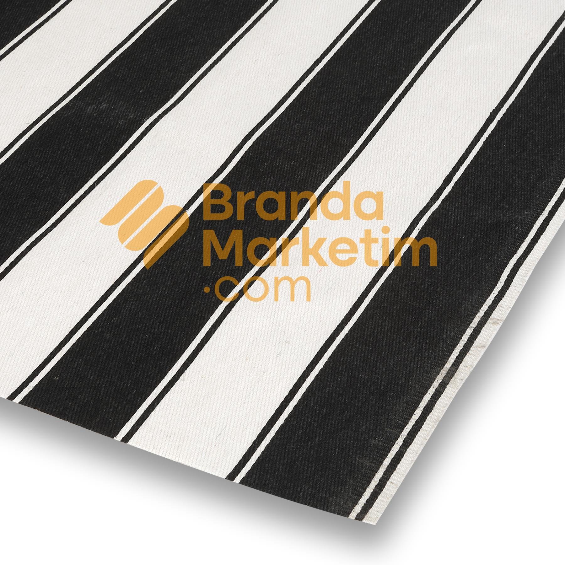 Cotton Balcony Tarpaulin/Black-White Striped