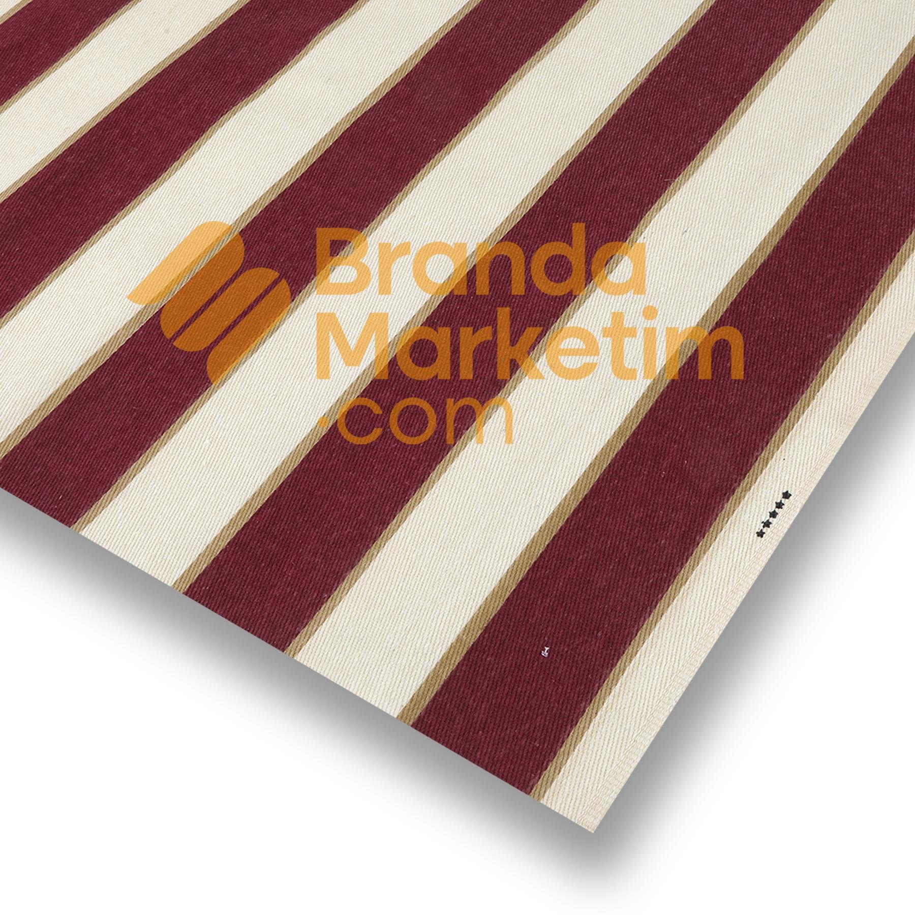 Cotton Balcony Tarpaulin/Gilded Burgundy Striped