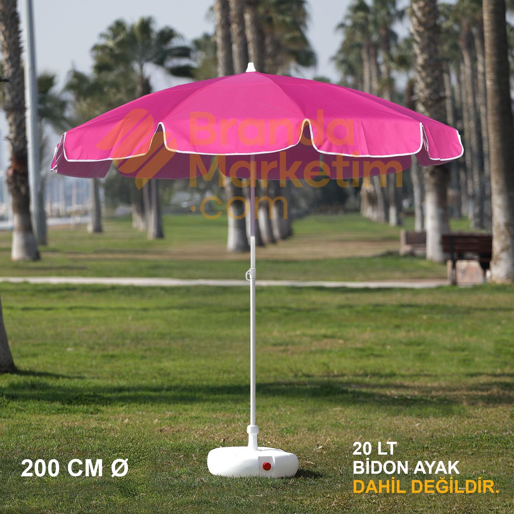 Pembe Plaj Şemsiyesi 200 Cm Ø 