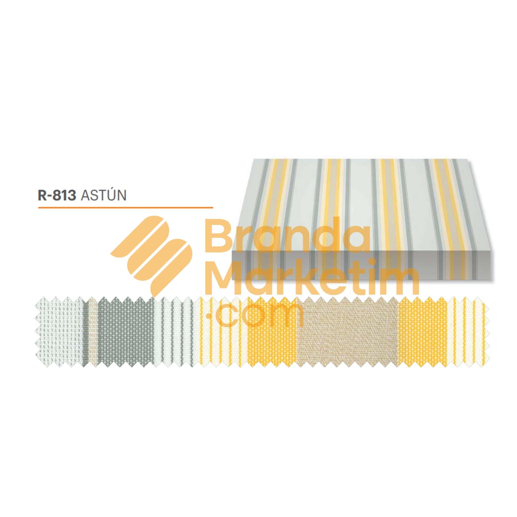 Recasens Acrylic Awning Fabric- 813 Yellow/Gray Striped