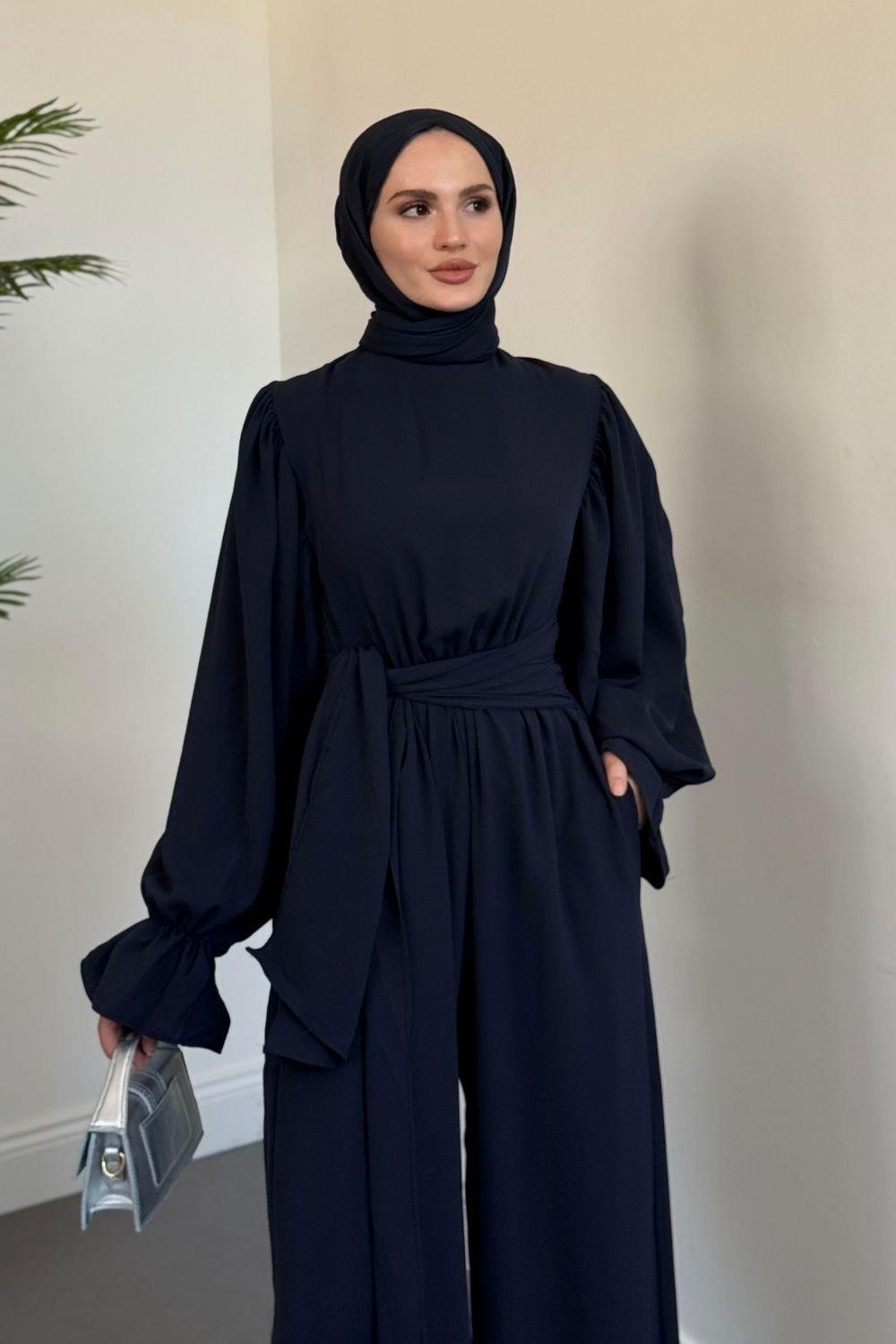 Akel Beli Lastikli Tulum Lacivert