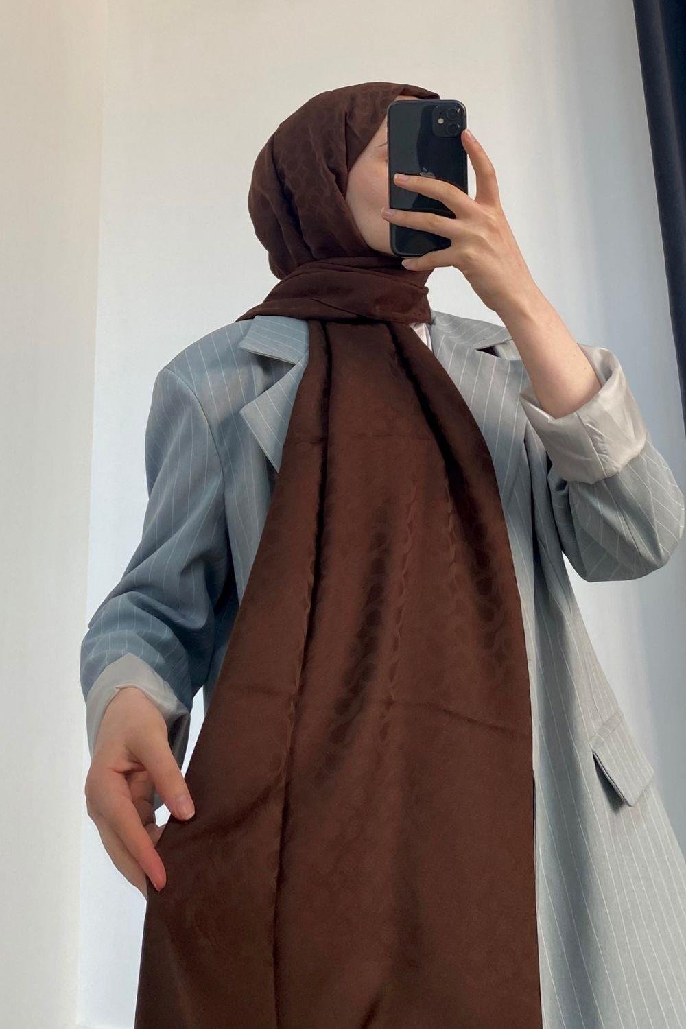 Bloom Desen Şal Acı Kahve