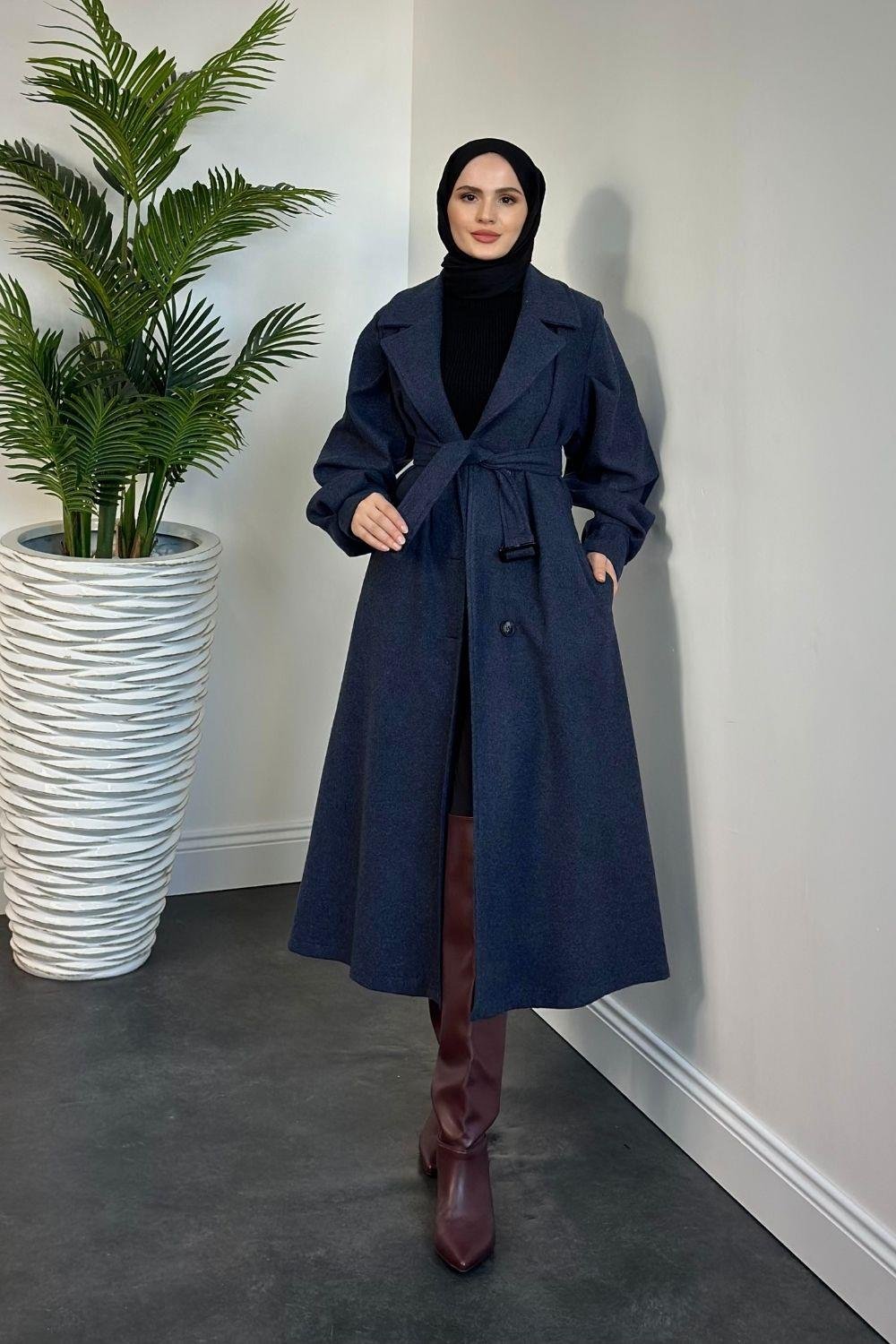 Catherina Kaşe Kaban Lacivert