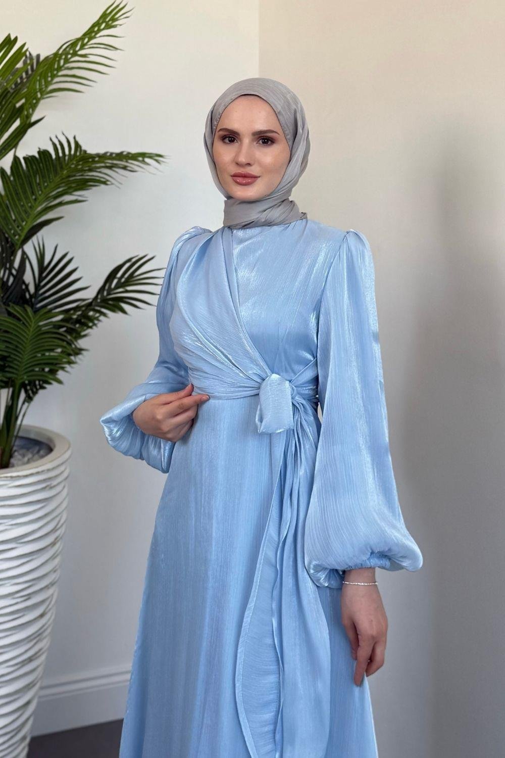 Celia Yandan Bağlamalı Janjan Abiye Bebe Mavisi