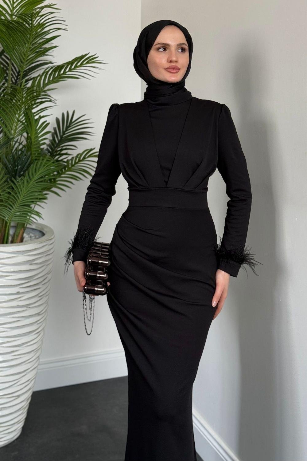 Estella Kuyruklu Balık Abiye Siyah
