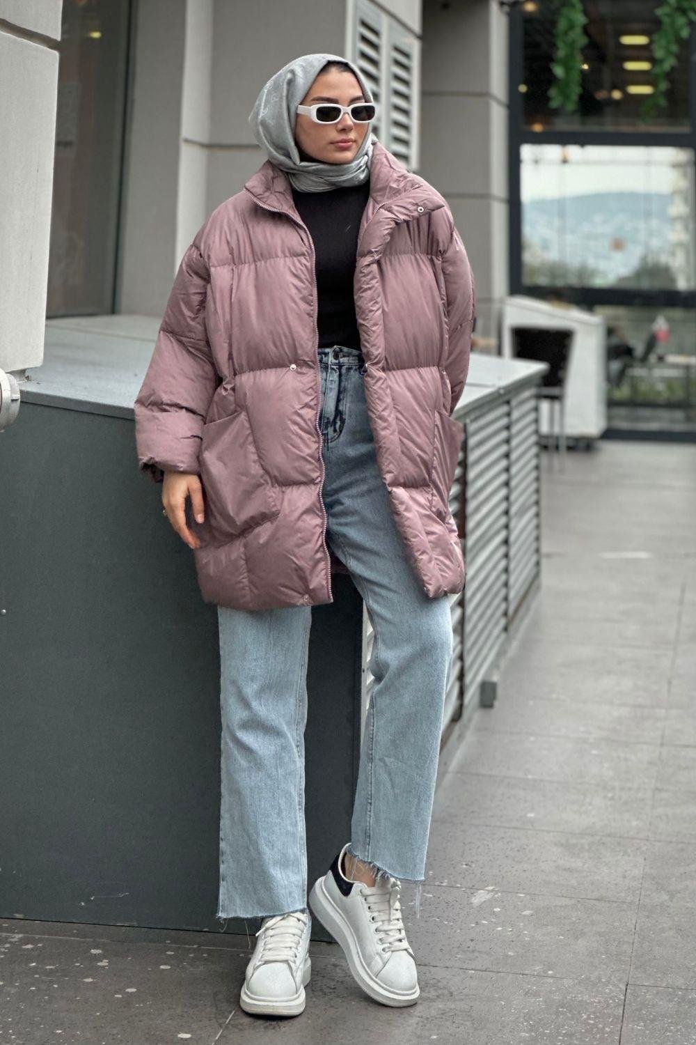 Eva Şişme Mont Gül Kurusu