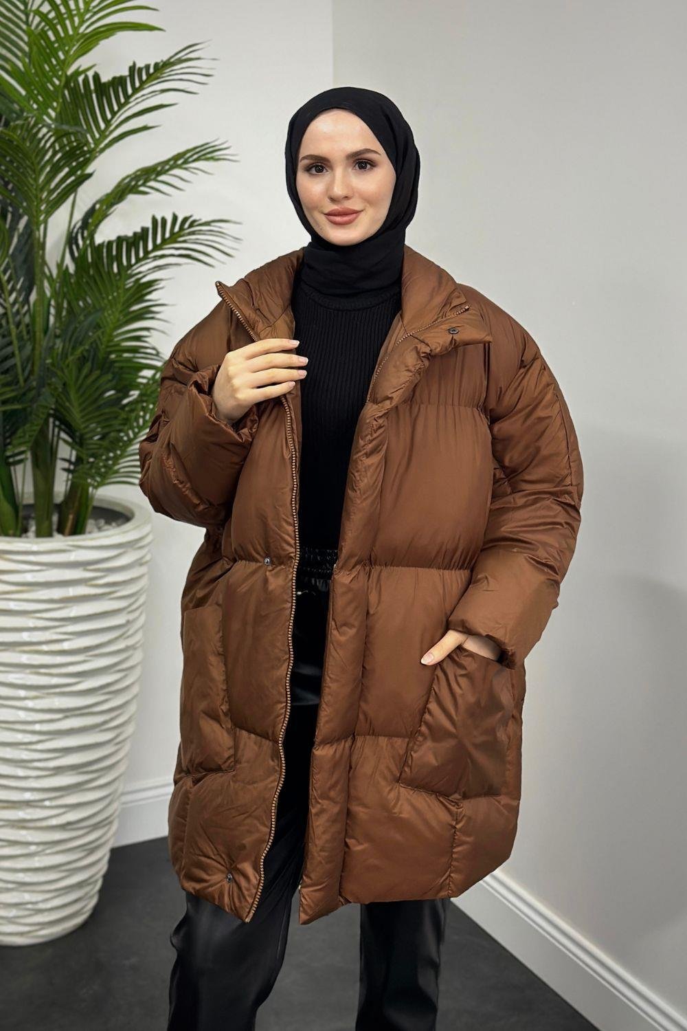 Eva Şişme Mont Kahverengi