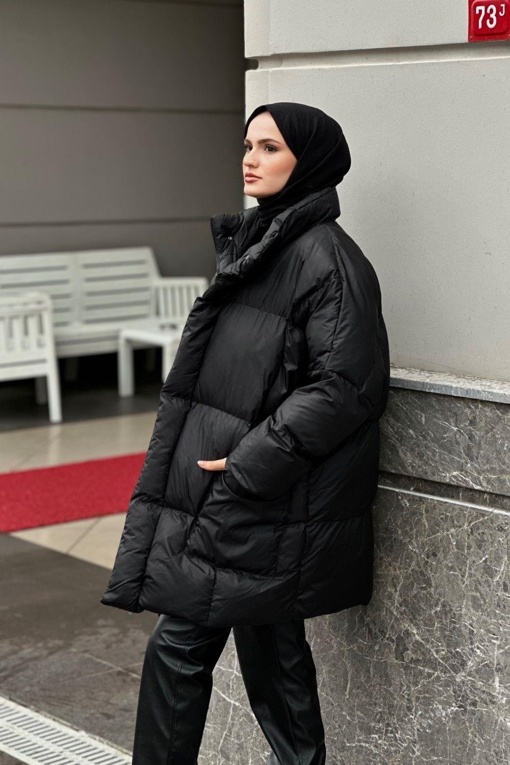 Eva Şişme Mont Siyah